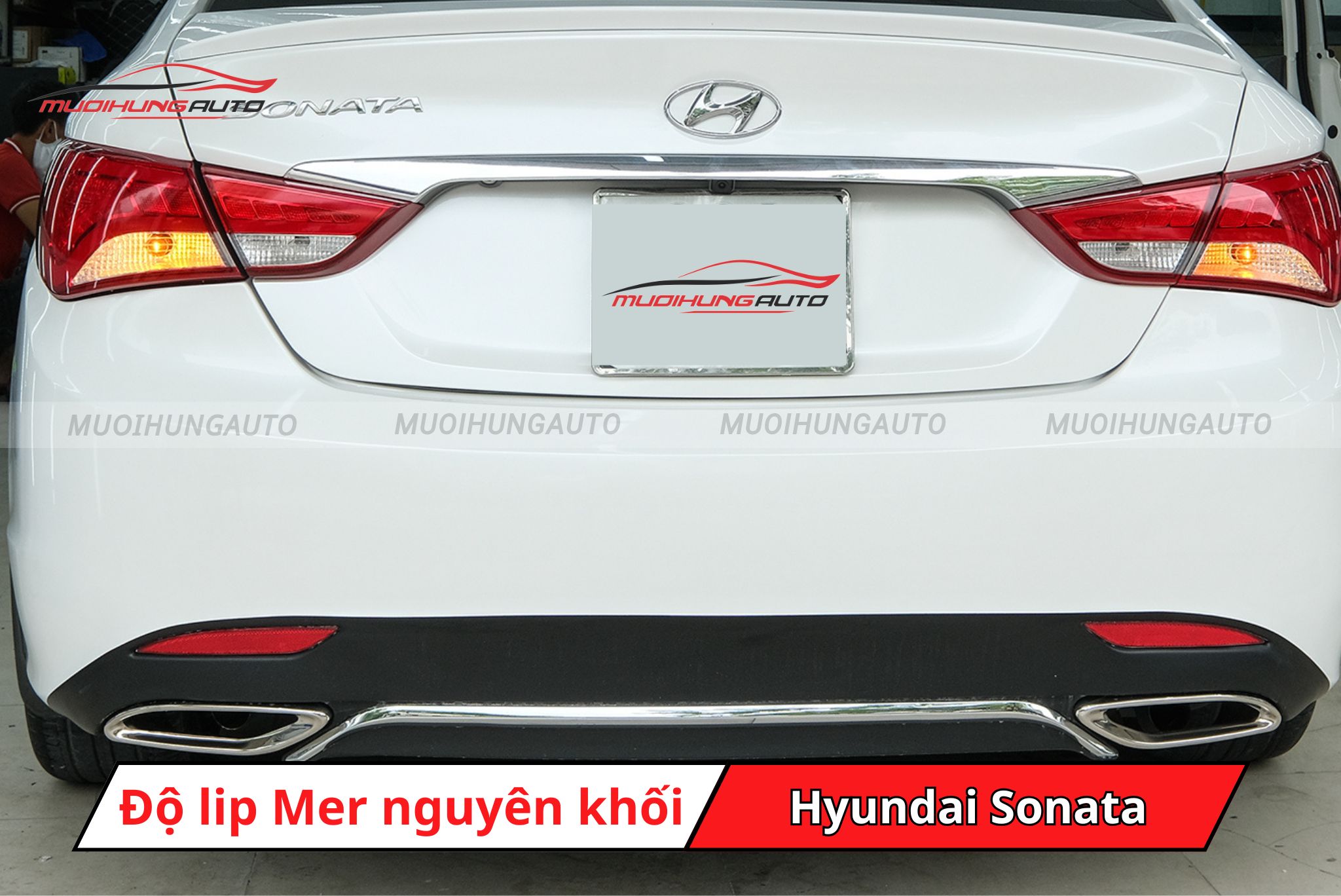 Độ lip pô Mercedes nguyên khối cho xe Hyundai Sonata