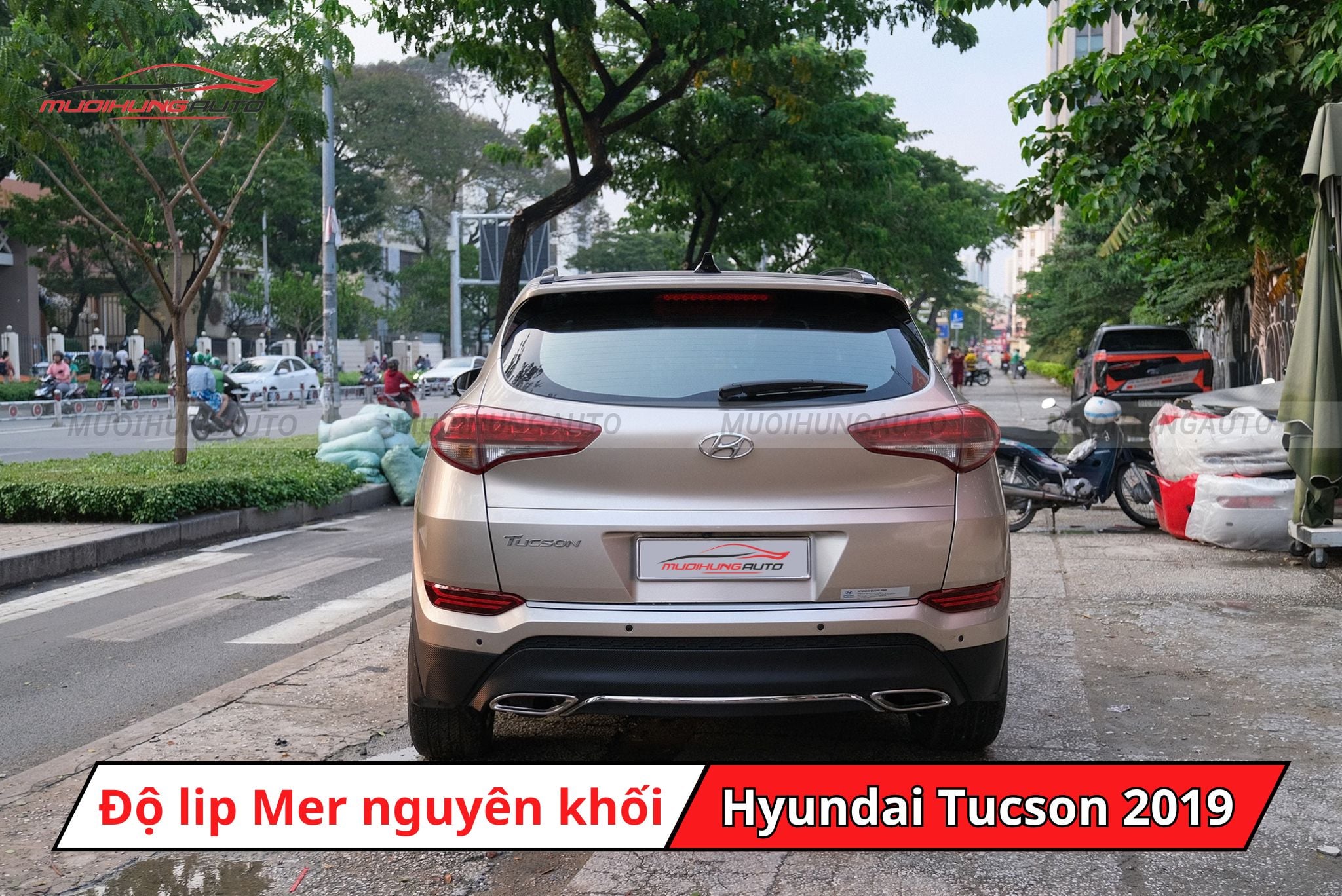 Độ lip pô Mercedes nguyên khối cho xe Hyundai Tucson 2019