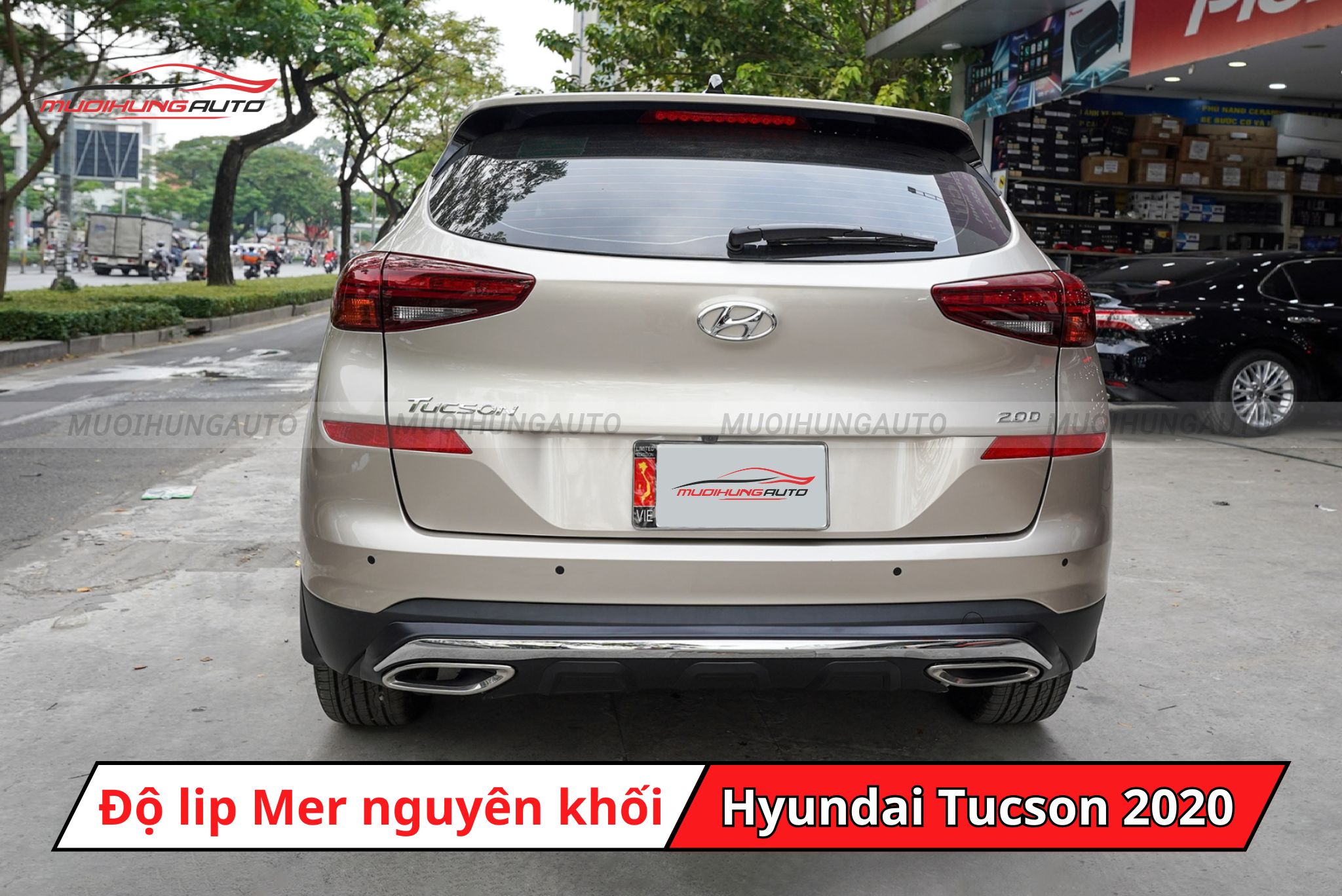 Độ lip pô Mercedes nguyên khối cho xe Hyundai Tucson 2020