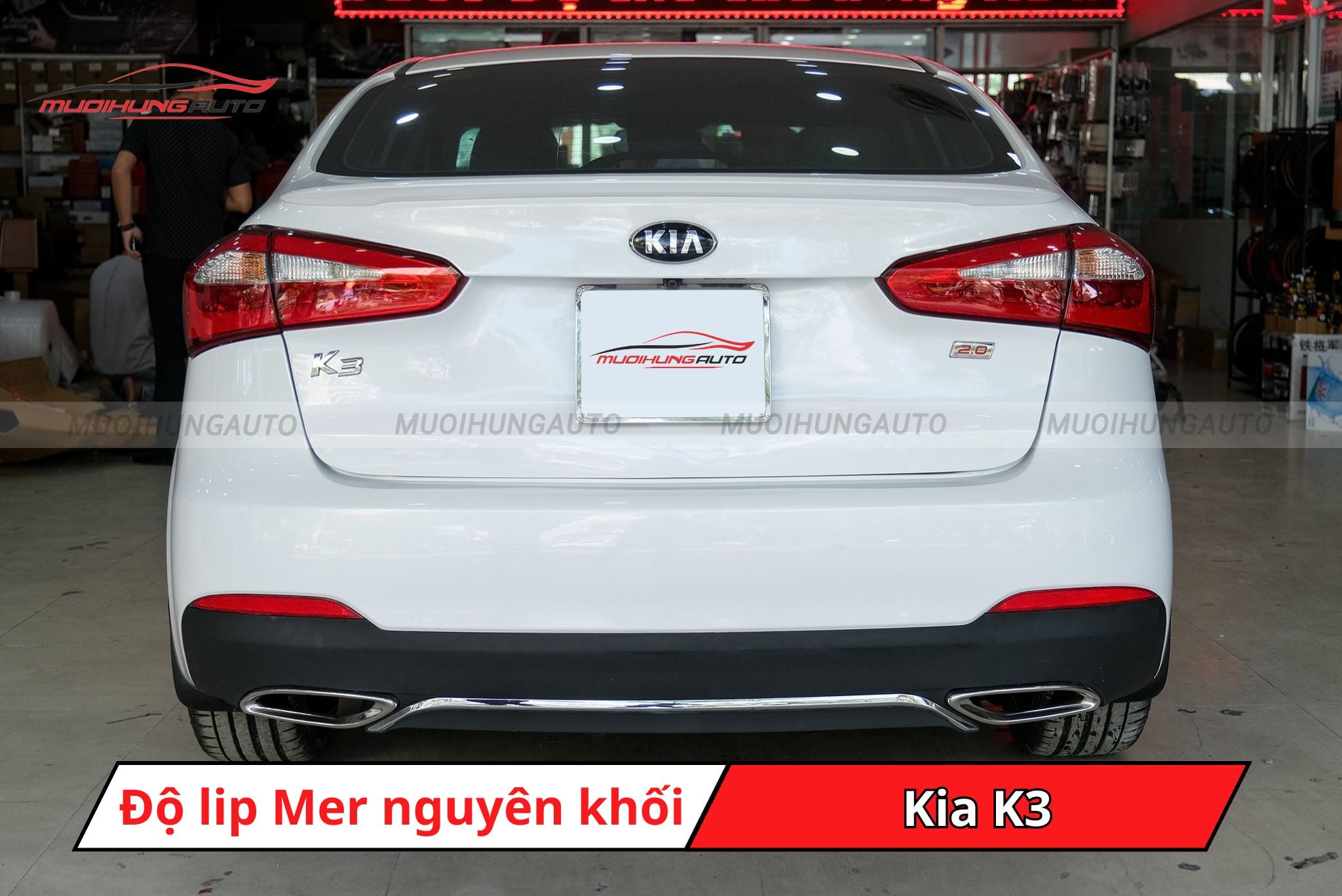 Độ lip pô Mercedes nguyên khối cho xe Kia K3