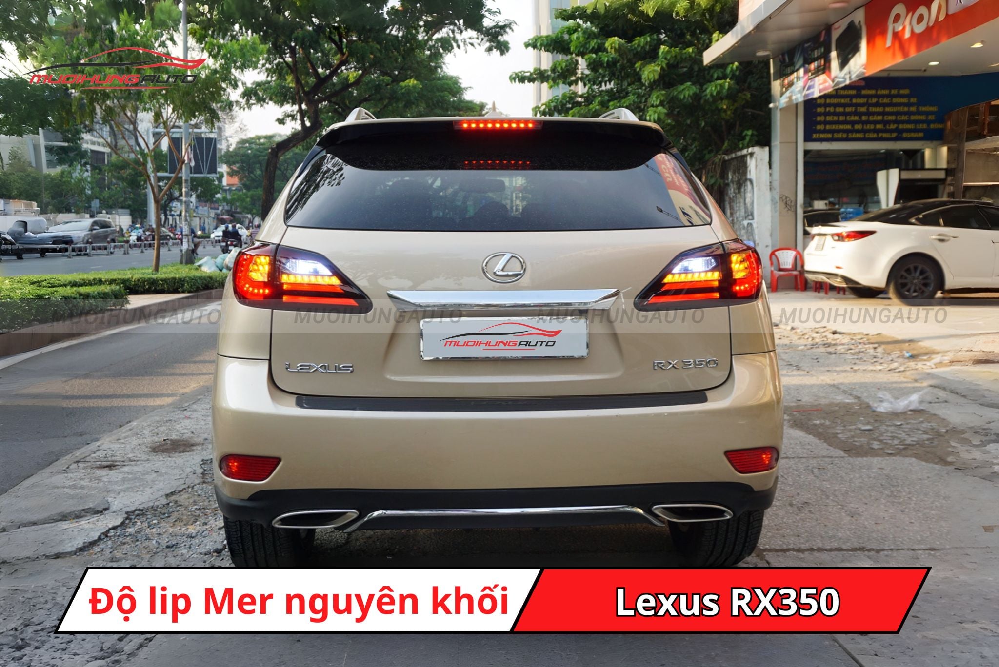 Độ lip pô Mercedes nguyên khối cho xe Lexus RX350