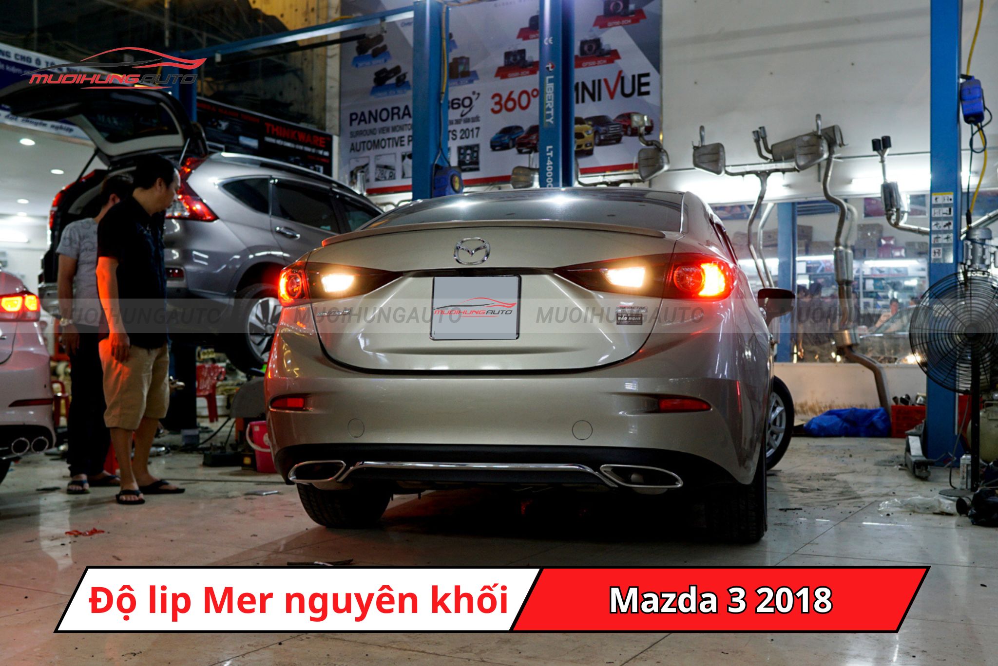 Độ lip pô Mercedes nguyên khối cho xe Mazda 3 2018