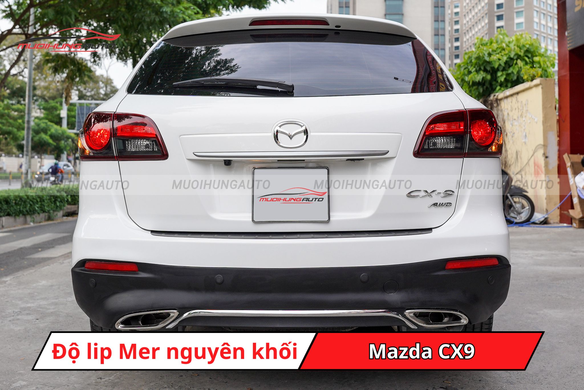 Độ lip pô Mercedes nguyên khối cho xe Mazda CX9
