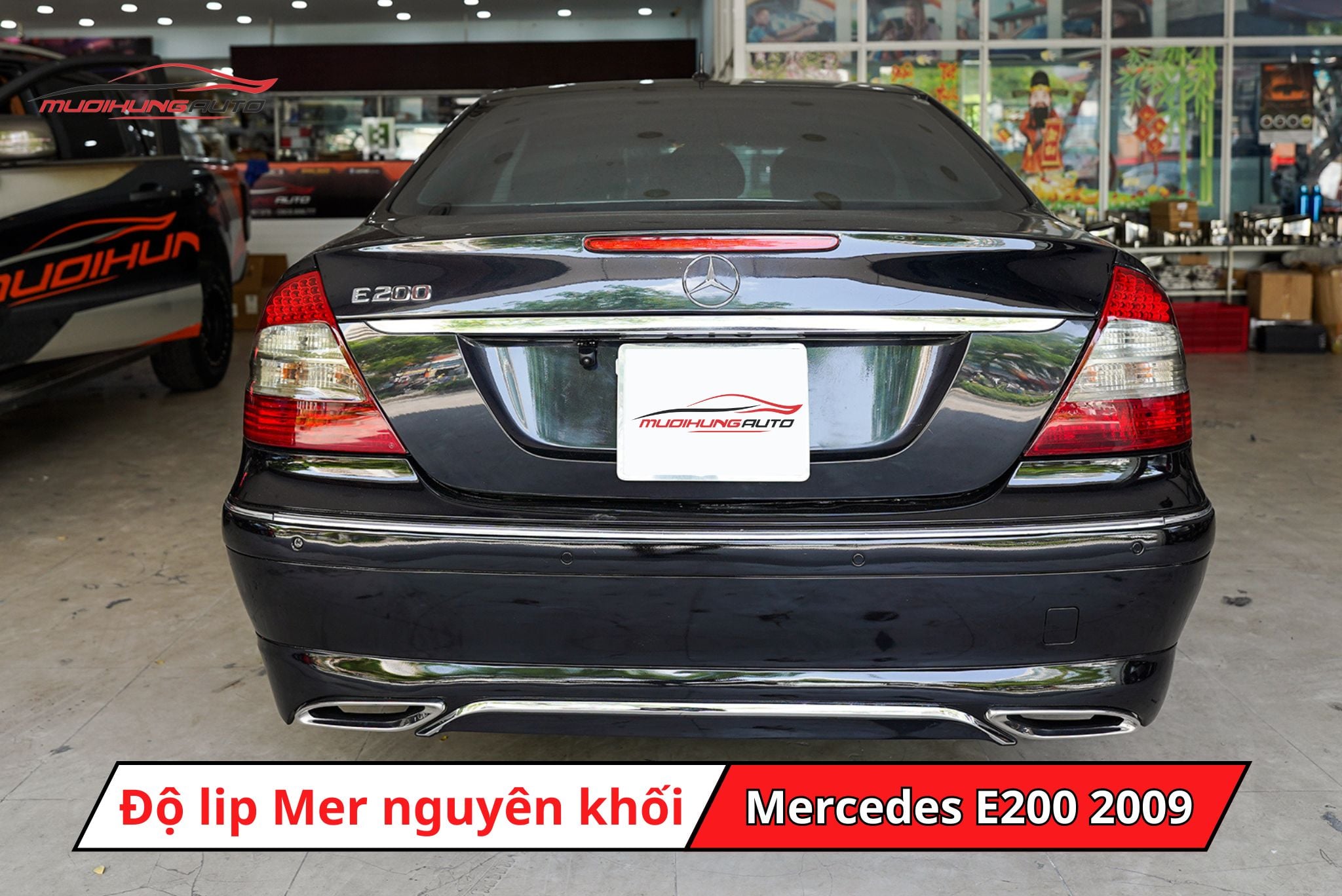 Độ lip pô Mercedes nguyên khối cho xe Mercedes E200 2009