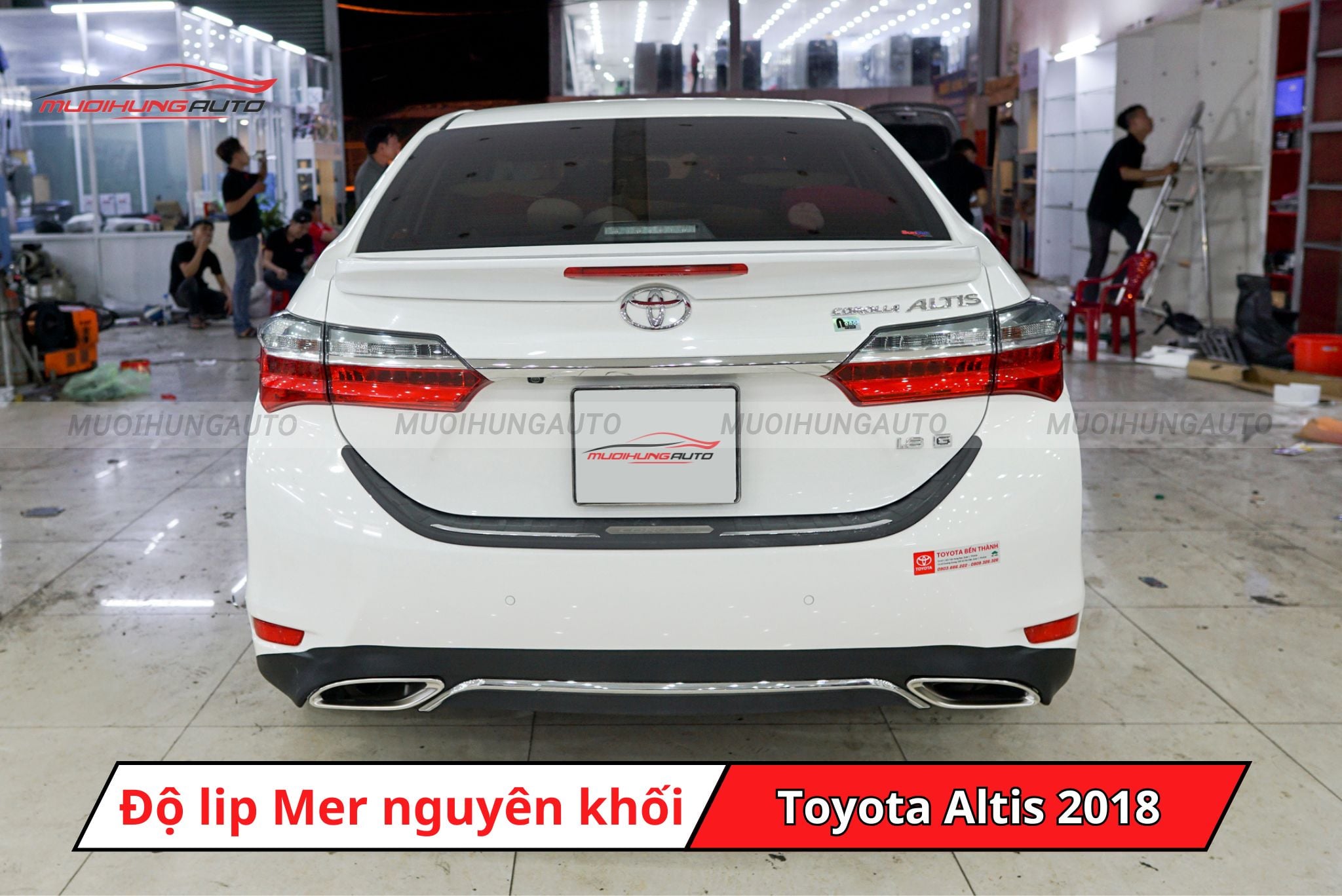 Độ lip pô Mercedes nguyên khối cho xe Toyota Altis 2018