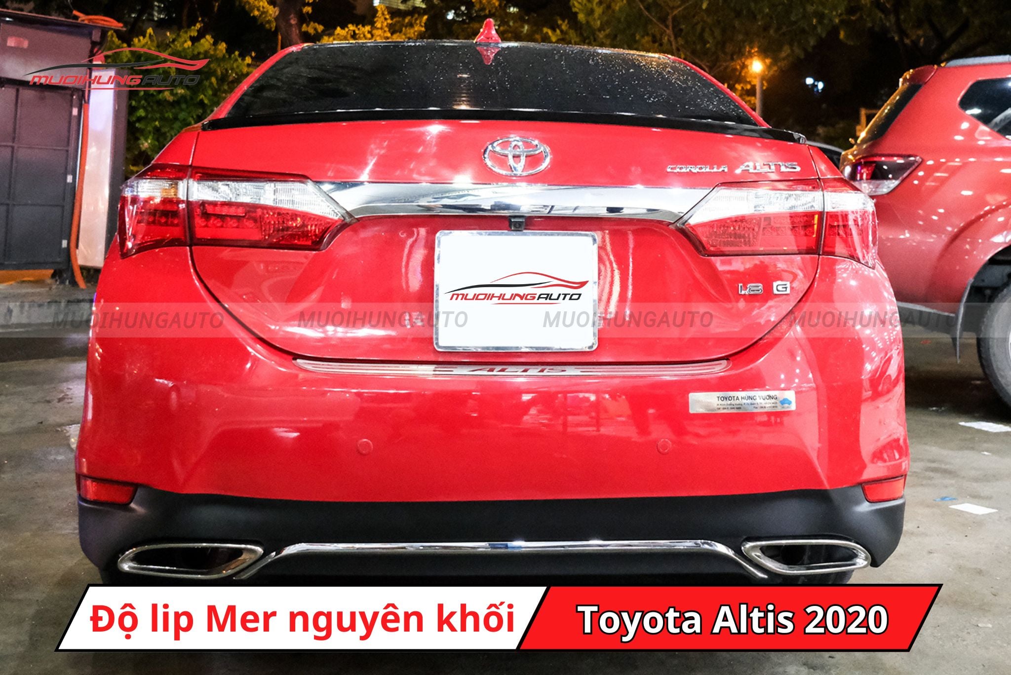 Độ lip pô Mercedes nguyên khối cho xe Toyota Altis 2020
