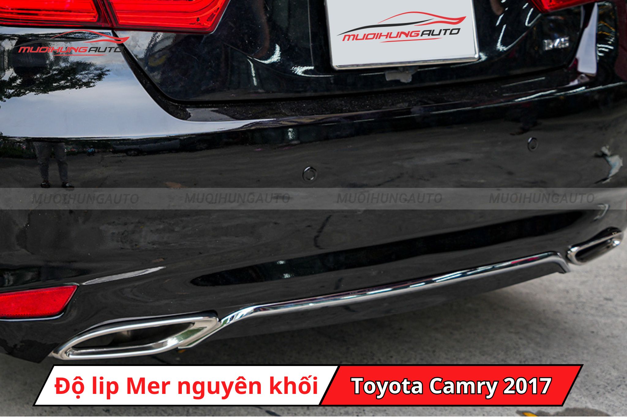 Độ lip pô Mercedes nguyên khối cho xe Toyota Camry 2017