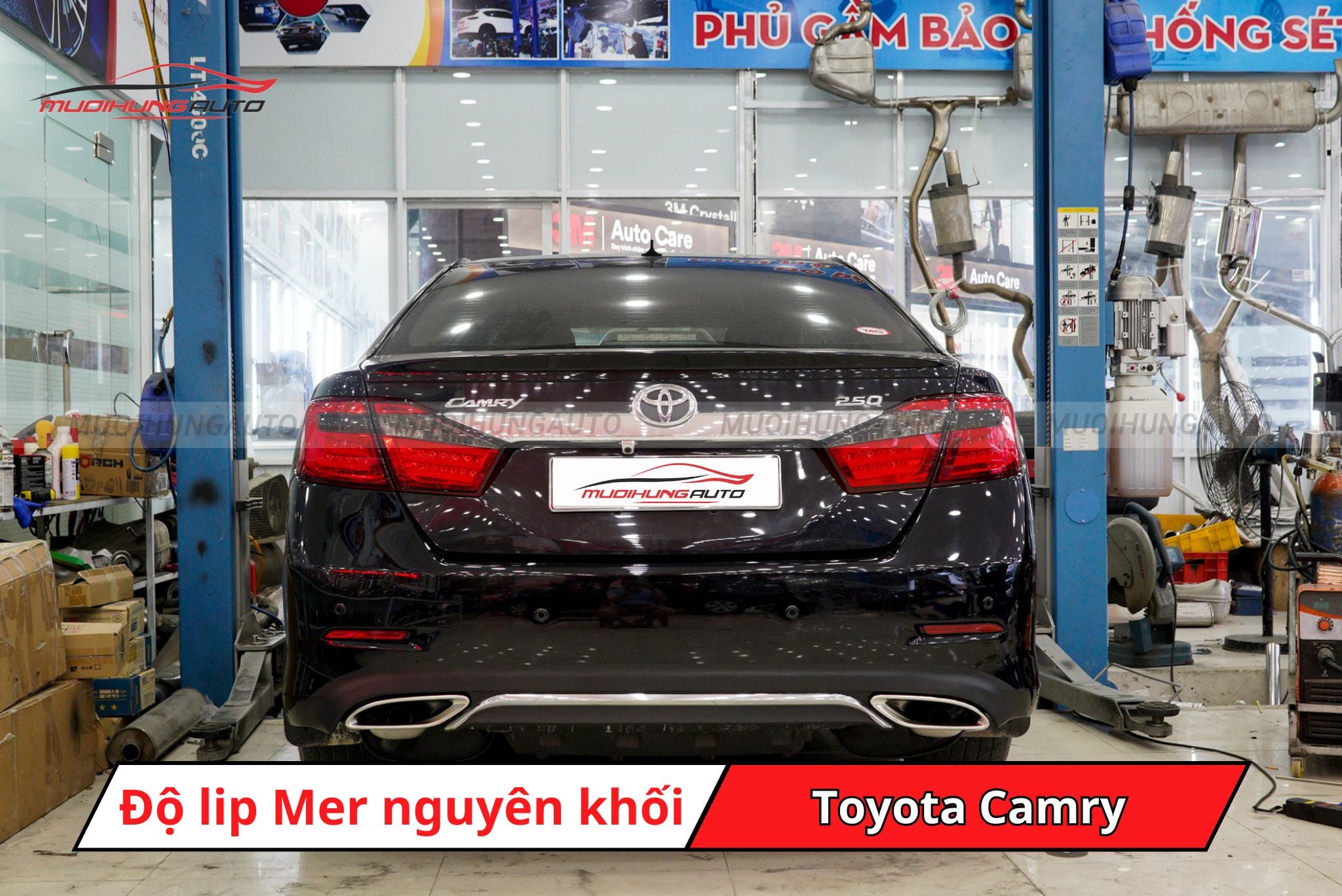 Độ lip pô Mercedes nguyên khối cho xe Toyota Camry