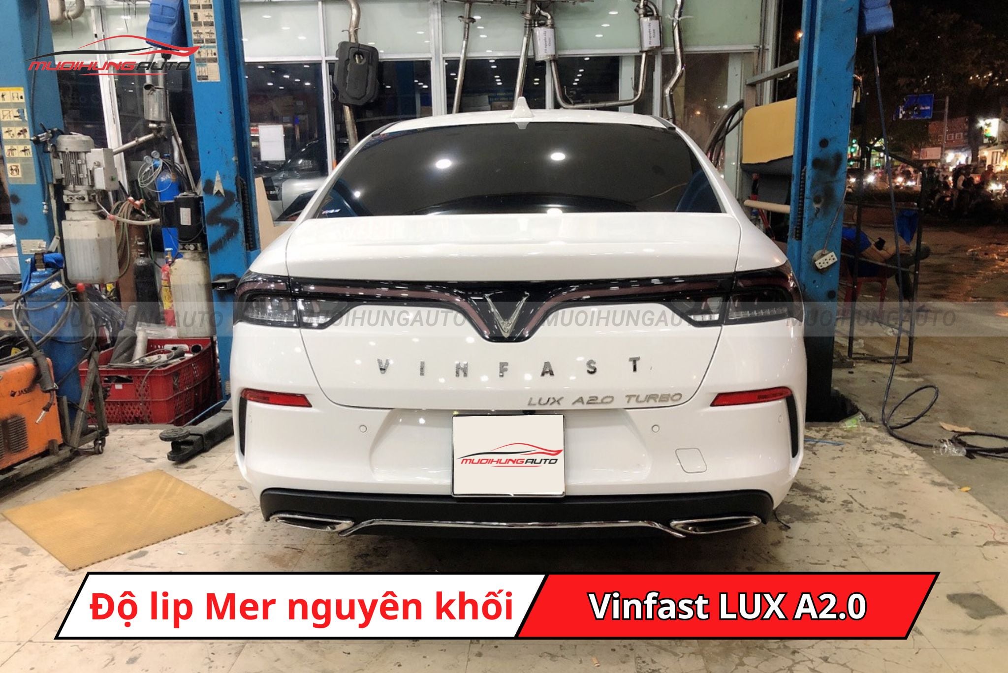 Độ lip pô Mercedes nguyên khối cho xe Vinfast LUX A2.0