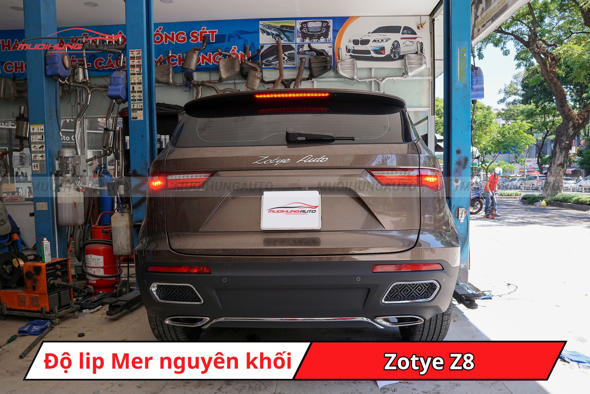 Độ lip pô Mercedes nguyên khối cho xe Zotye Z8