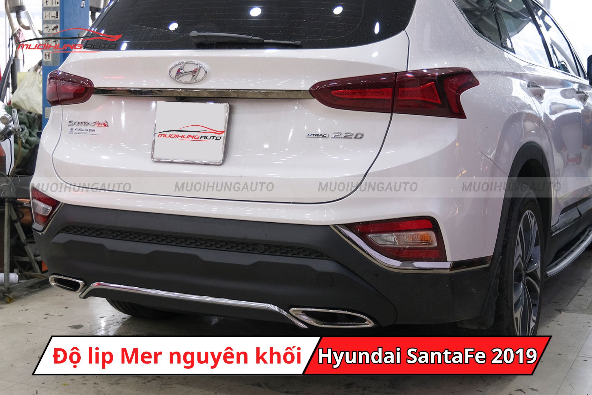Độ lip pô thể thao Mercedes cho xe Hyundai SantaFe 2019