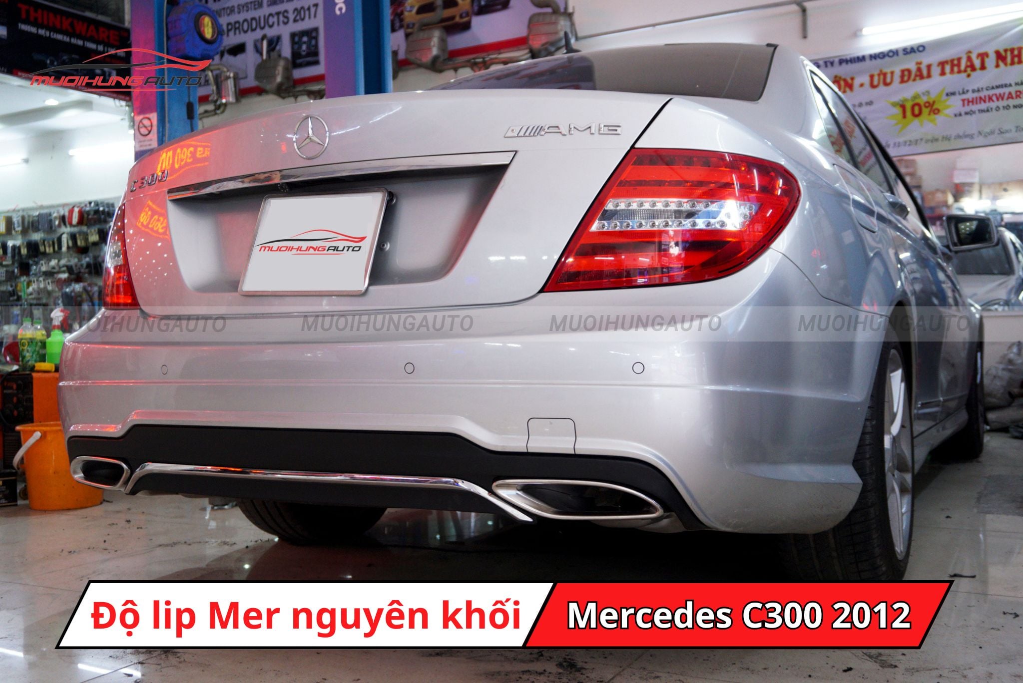 Độ lip pô thể thao Mercedes cho xe Mercedes C300 2012