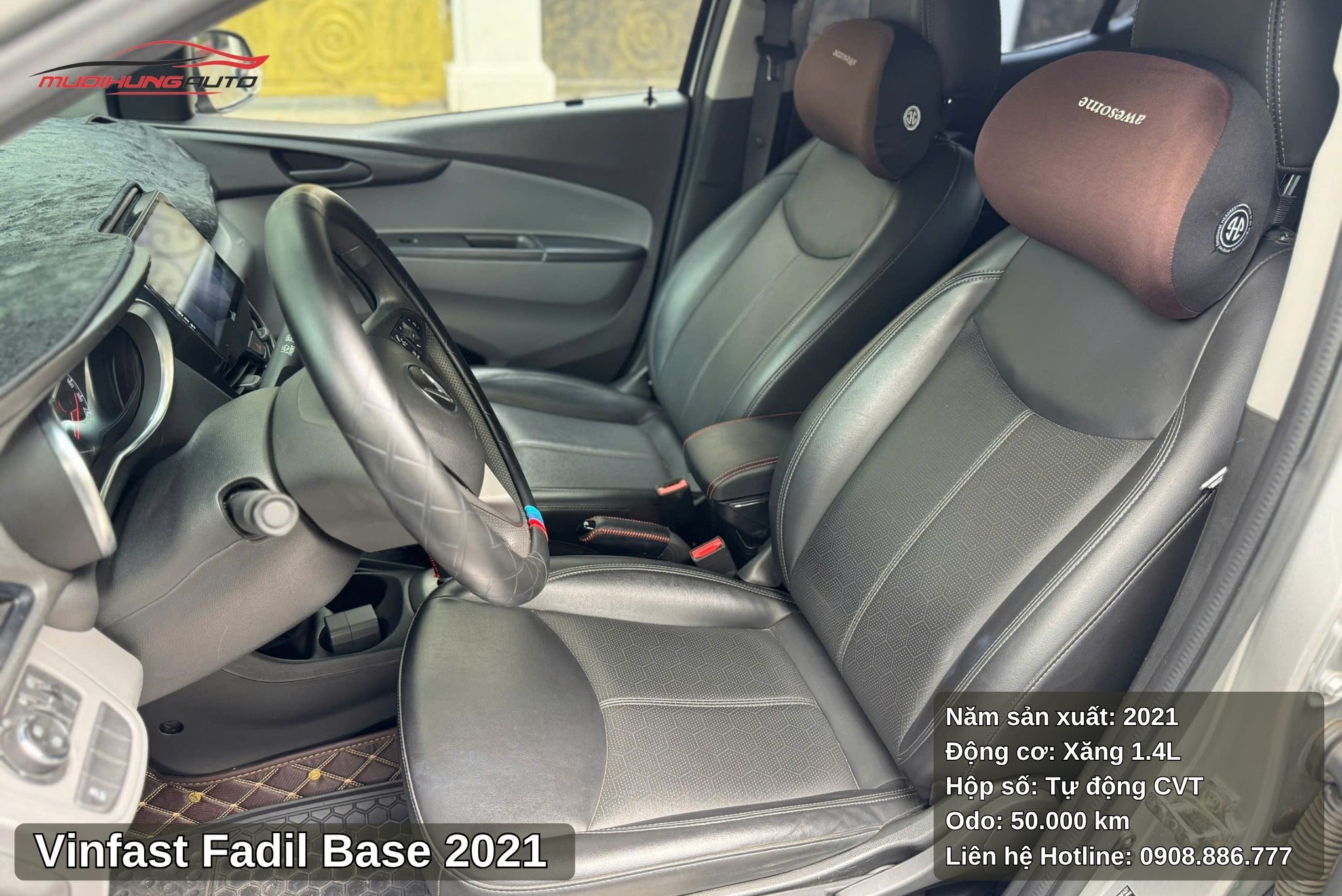 Ghế da cao cấp trên xe Vinfast Fadil Base 2021