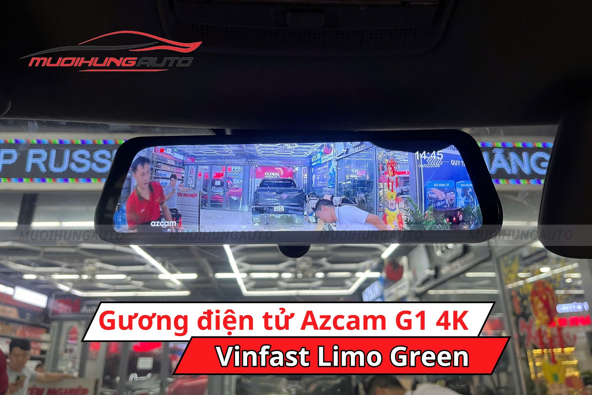 Gương điện tử AZCam G1 4K ô tô Vinfast Limo Green