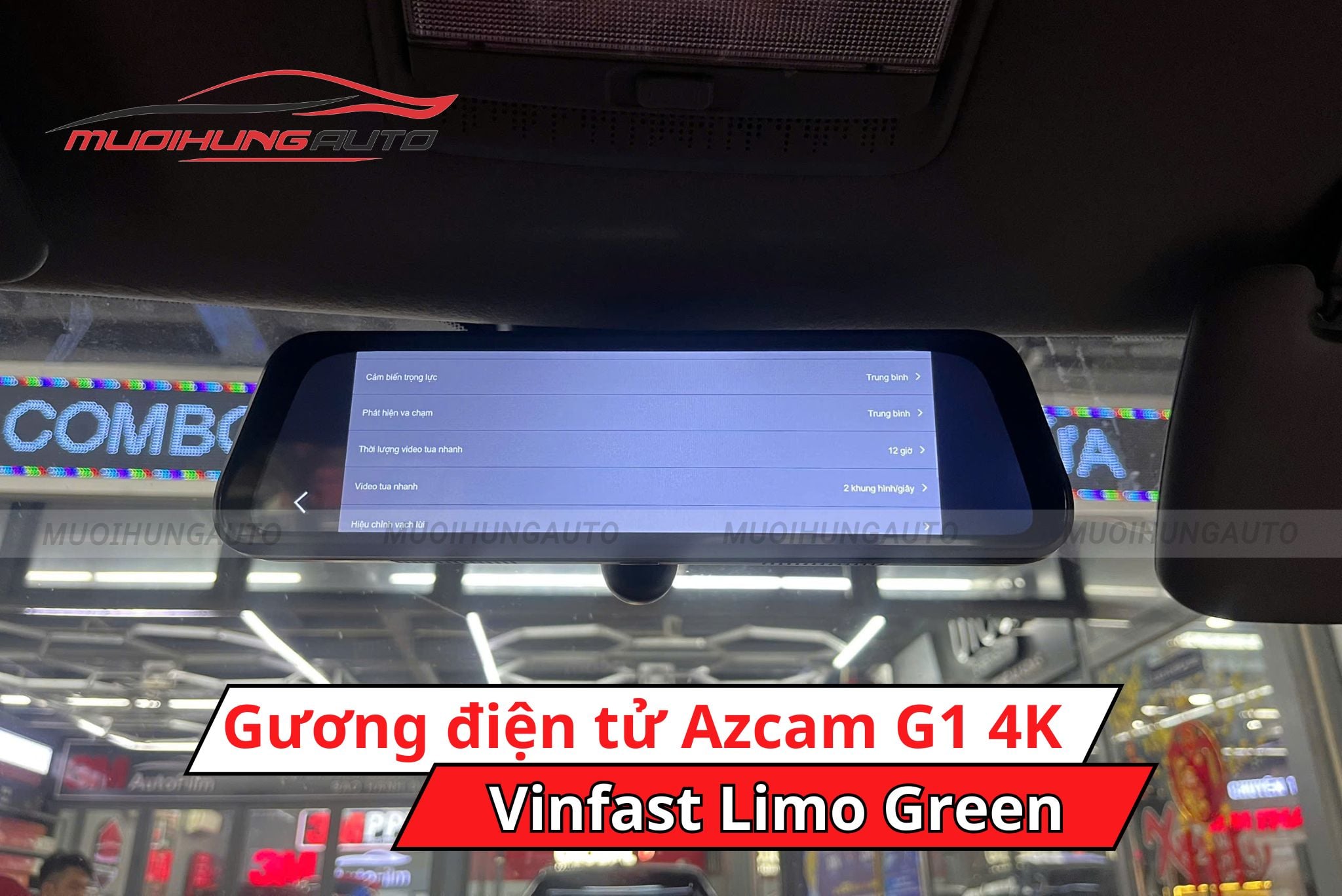 Gương điện tử AZCam G1 4K xe Vinfast Limo Green