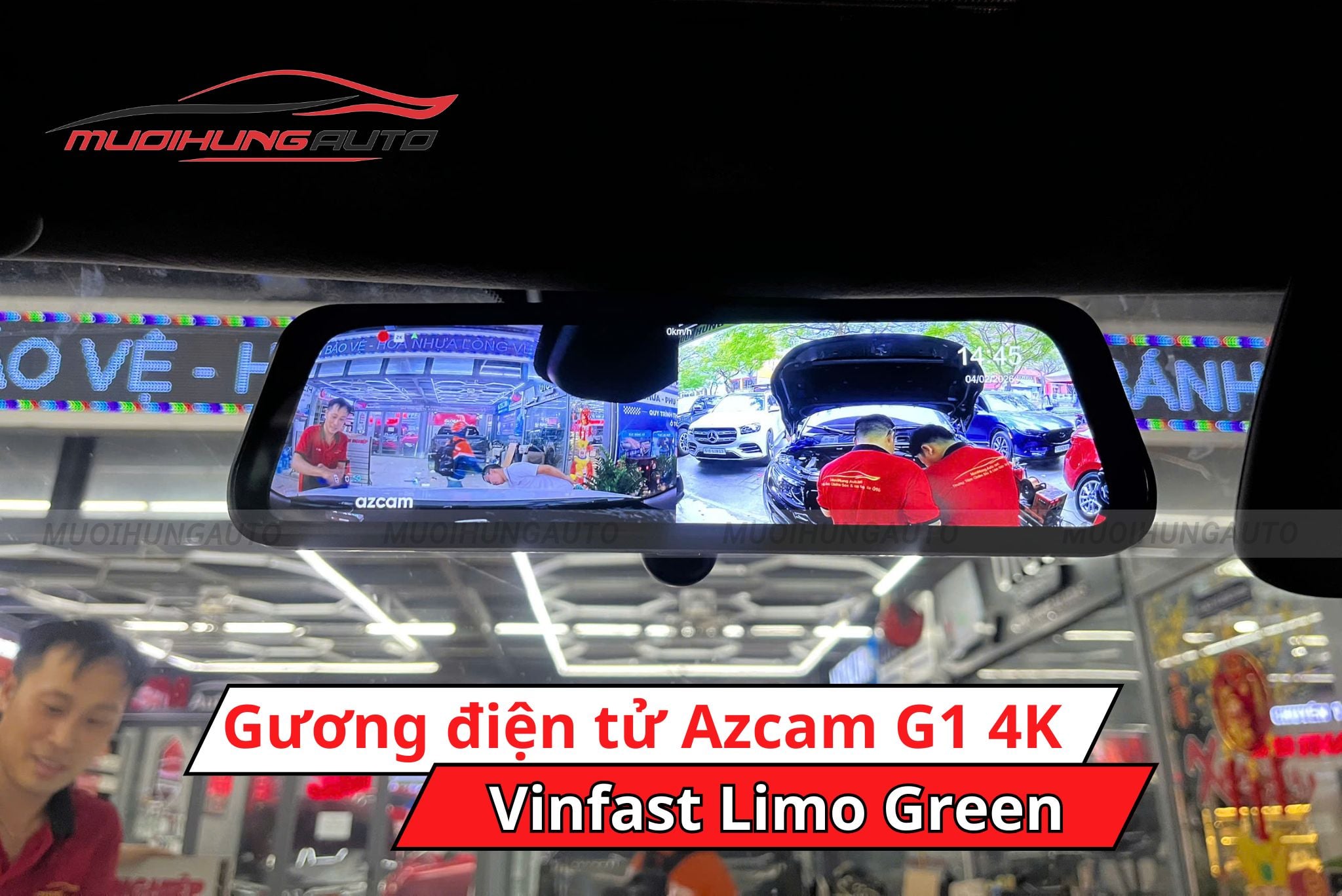 Gương hậu điện tử AZCam G1 4K xe Vinfast Limo Green