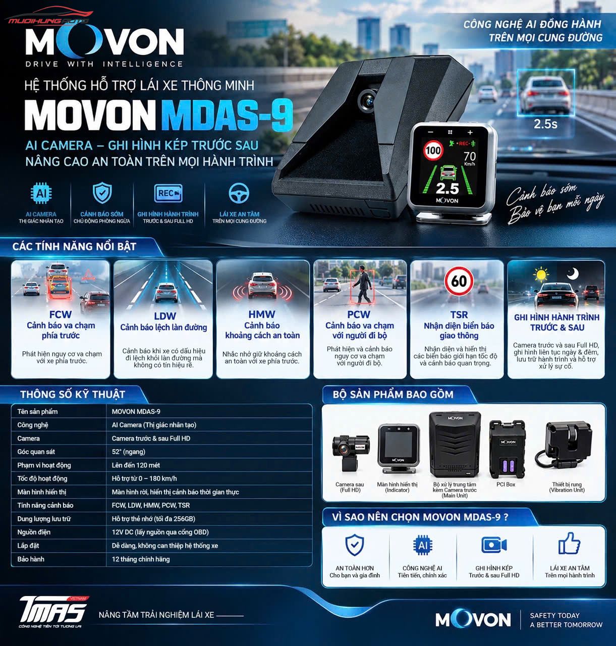 Hệ thống hỗ trợ lái xe tiên tiến Movon MDAS-9