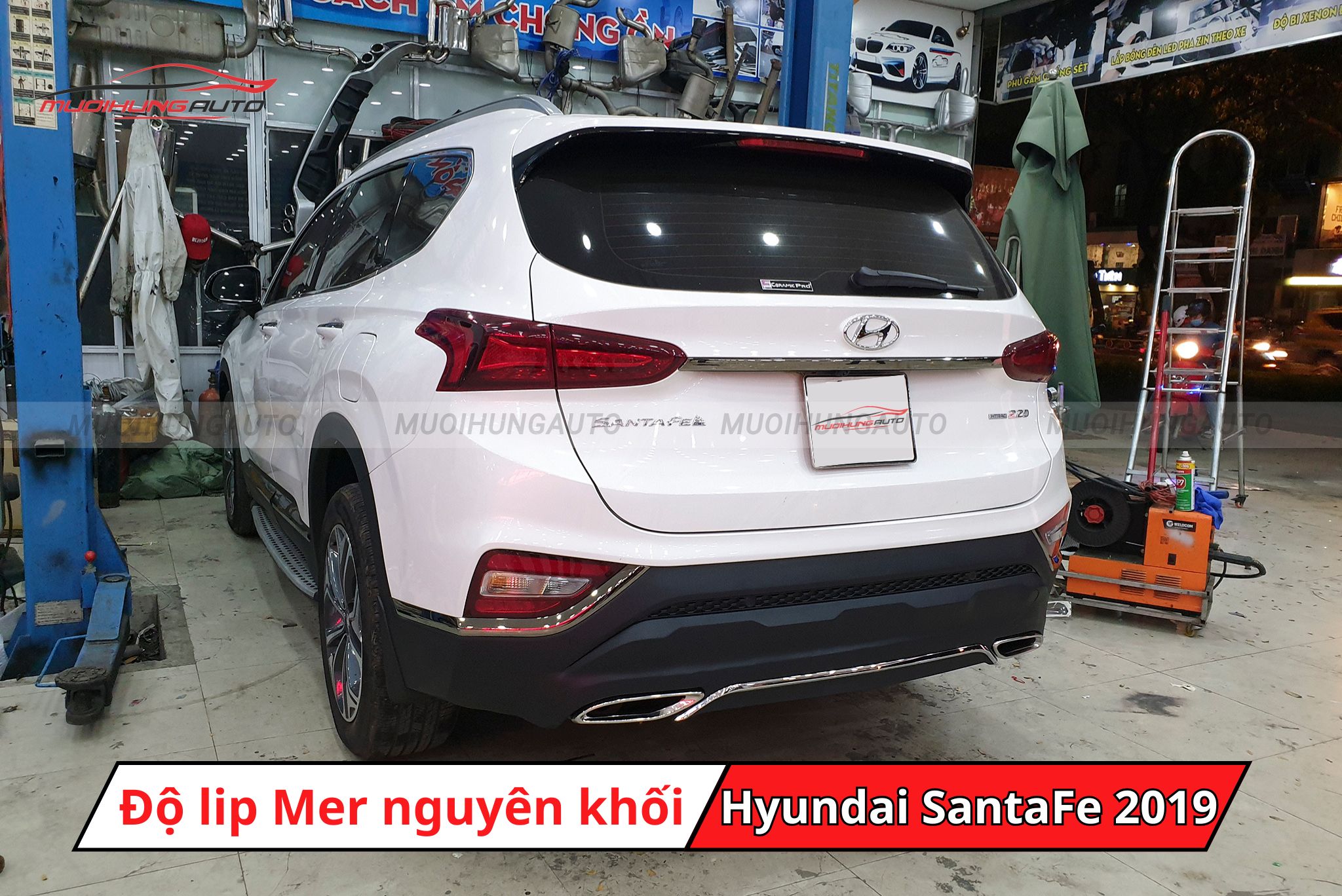Lip pô kiểu Mercedes cho Hyundai SantaFe 2019