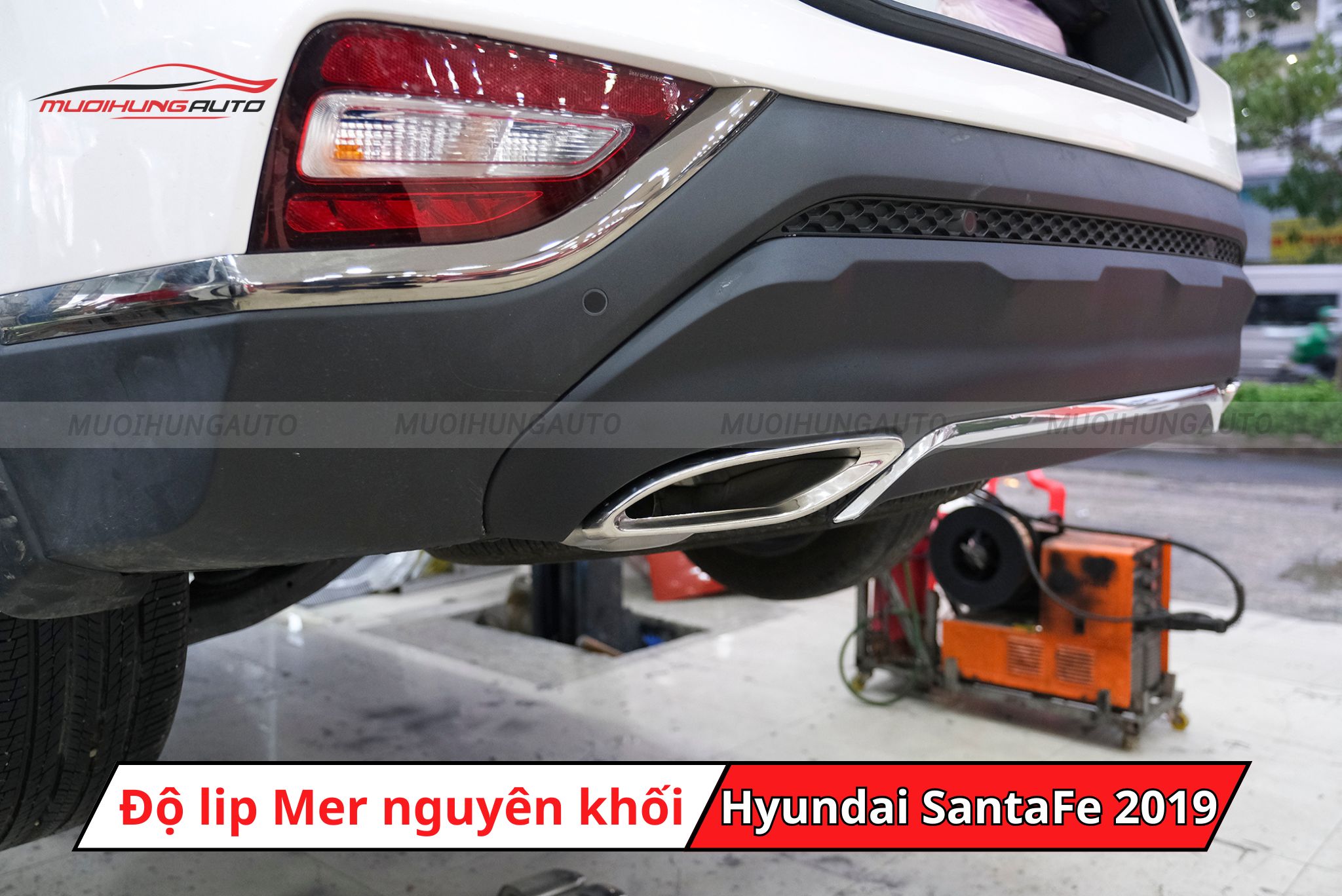 Lip pô Mercedes cho Hyundai SantaFe 2019