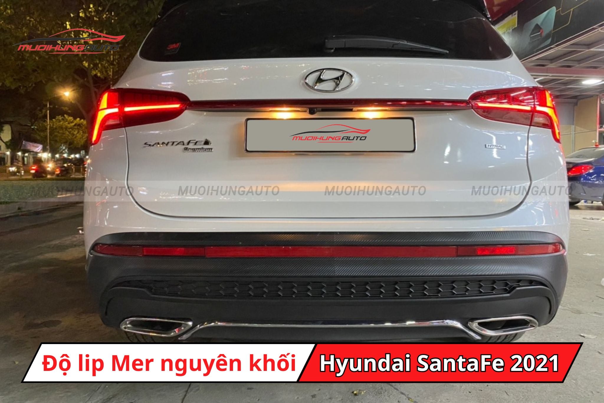 Lip pô Mercedes cho Hyundai SantaFe 2021