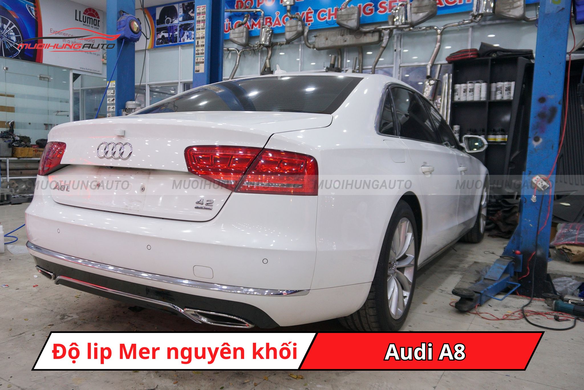 Lip pô Mercedes nguyên khối cho Audi A8