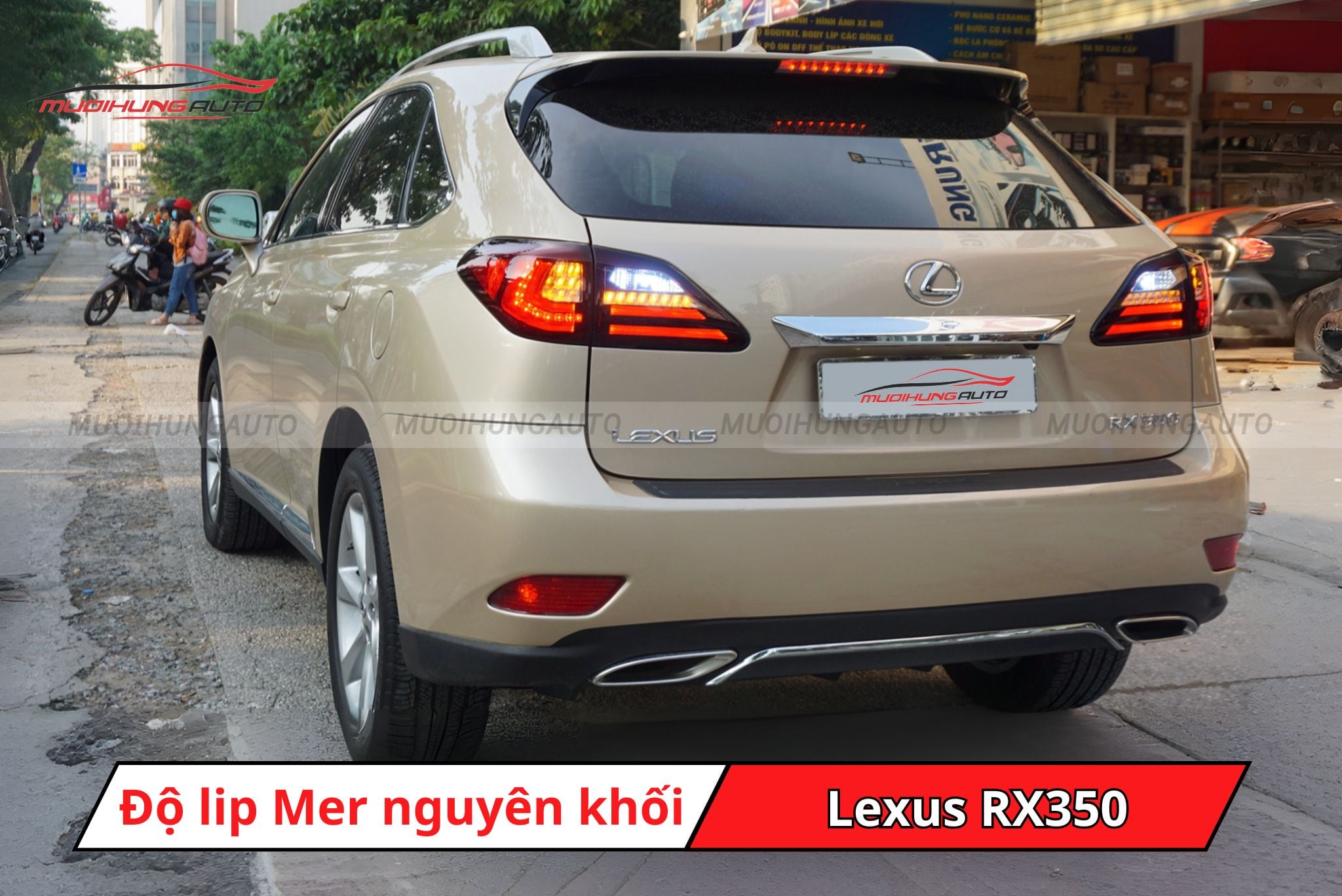 Lip pô Mercedes nguyên khối cho Lexus RX350