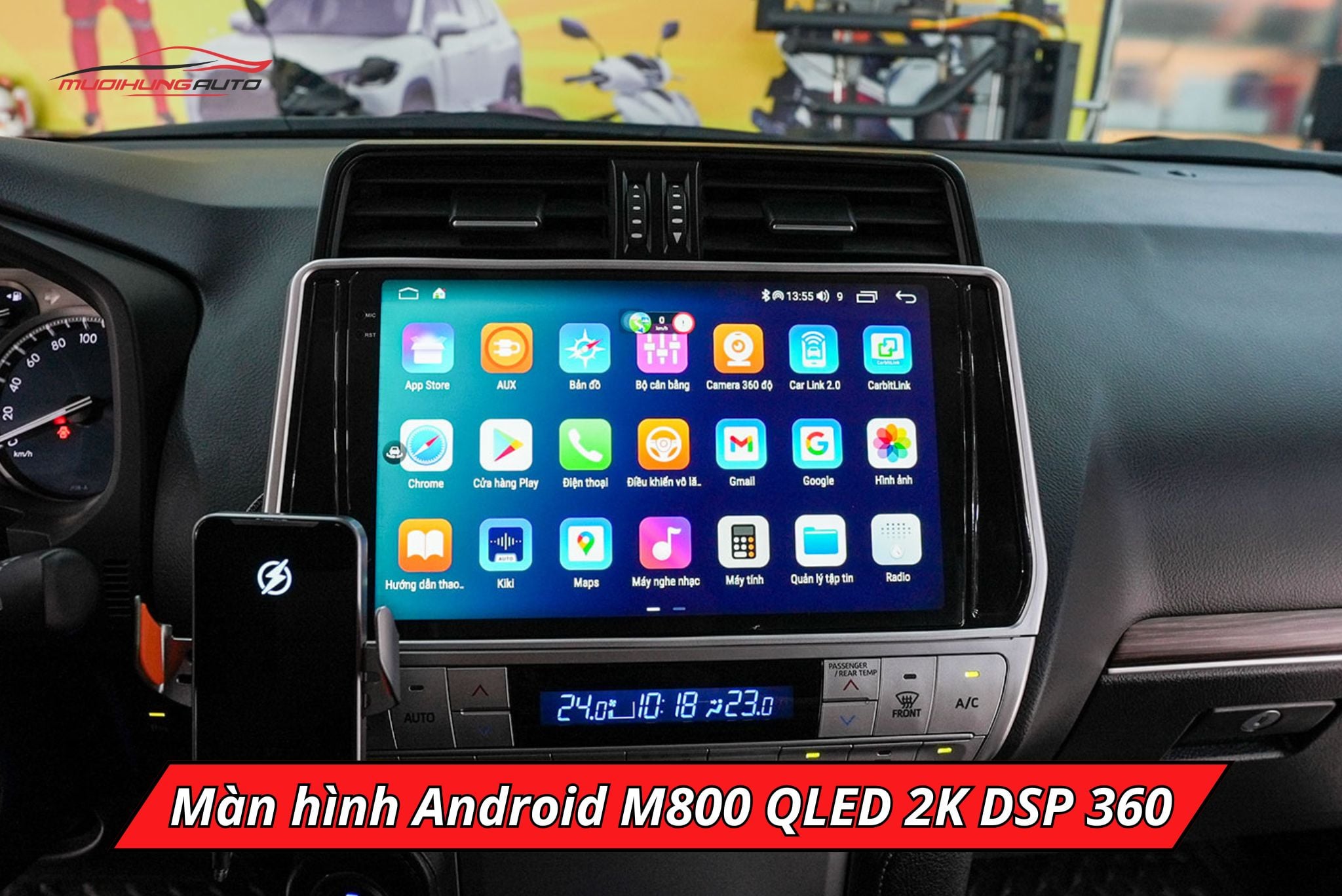 Màn hình android ô tô M800 QLED 2K DSP 360