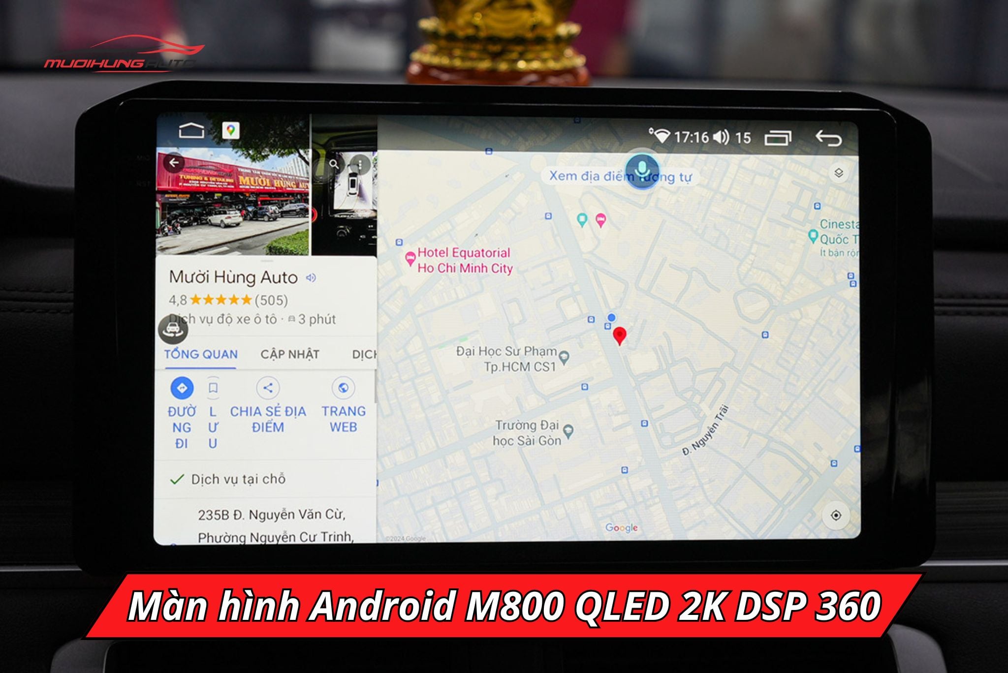 Màn hình android xe hơi M800 QLED 2K DSP 360