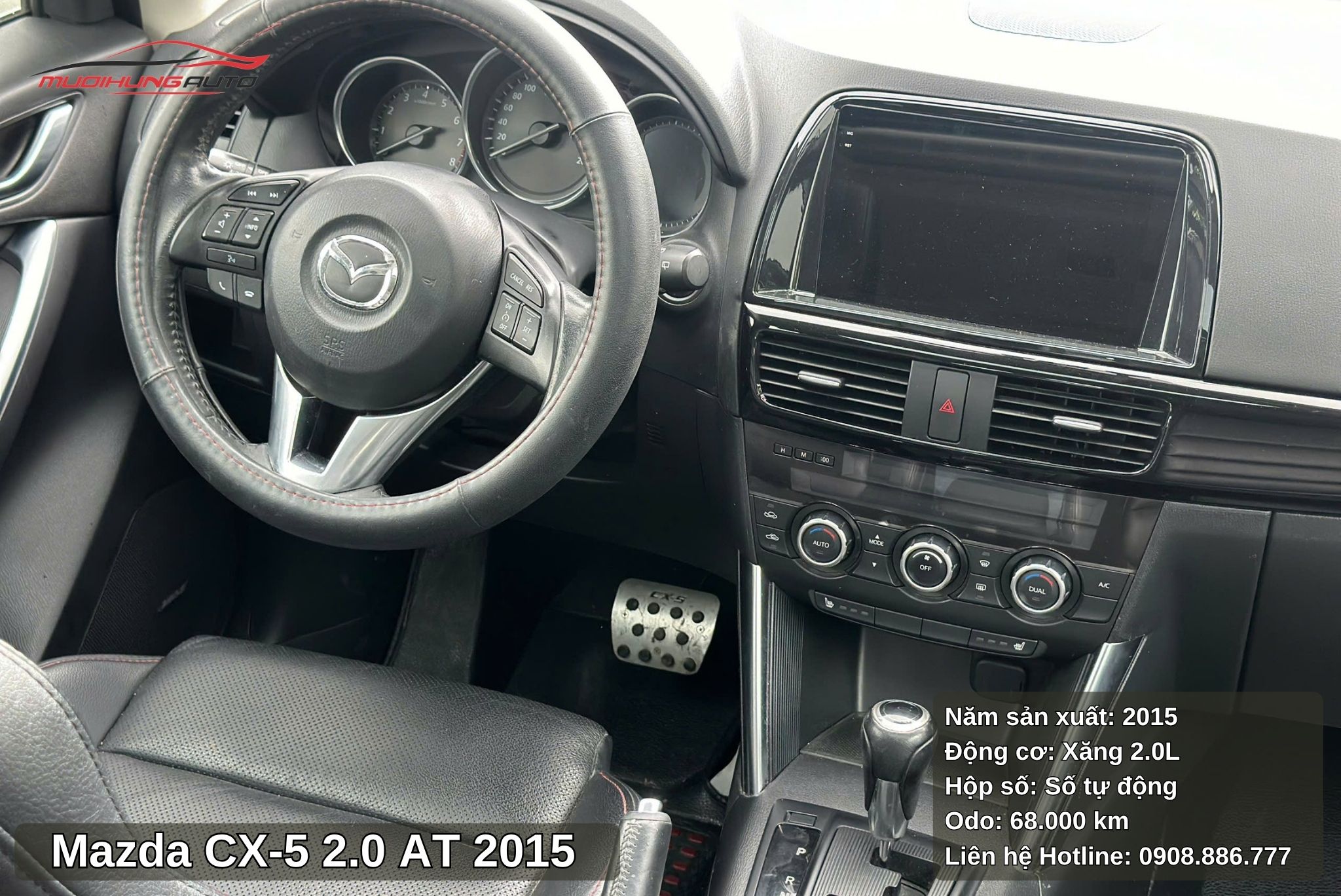 Màn hình DVD và vô lăng xe Mazda CX-5 2.0 AT 2015
