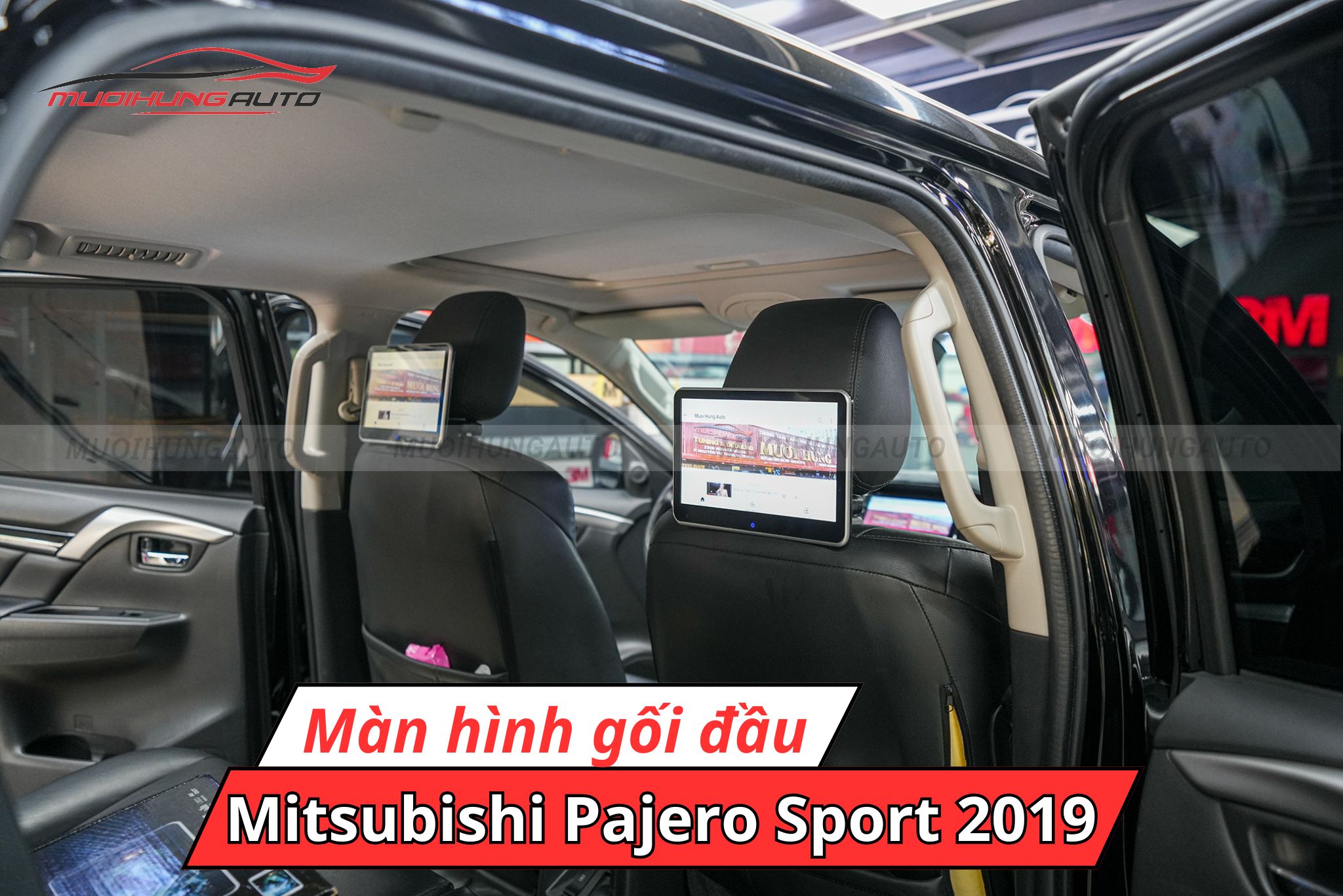 Màn hình gối Android Mitsubishi Pajero Sport 2019