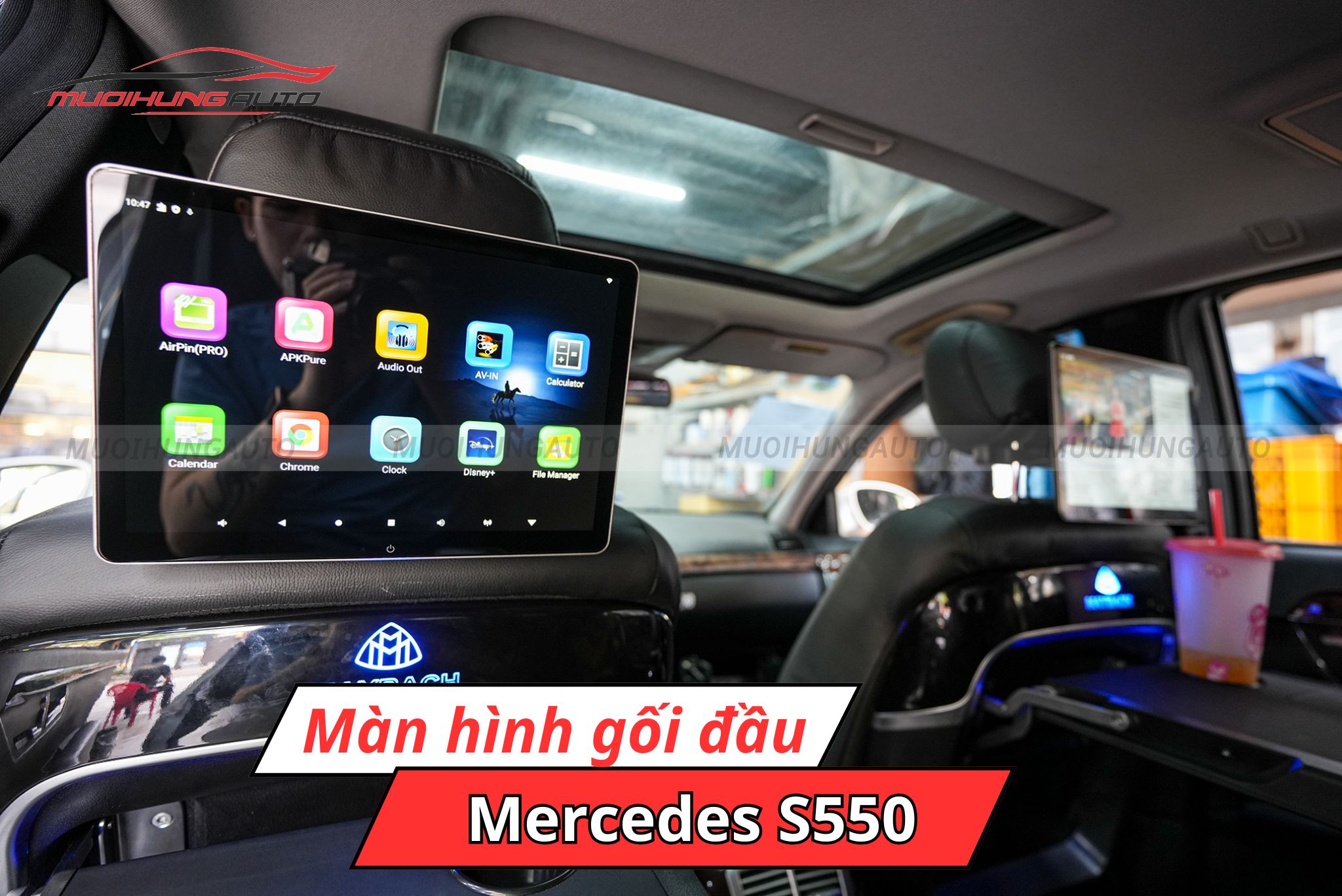 Màn hình gối đầu Android Mercedes S550