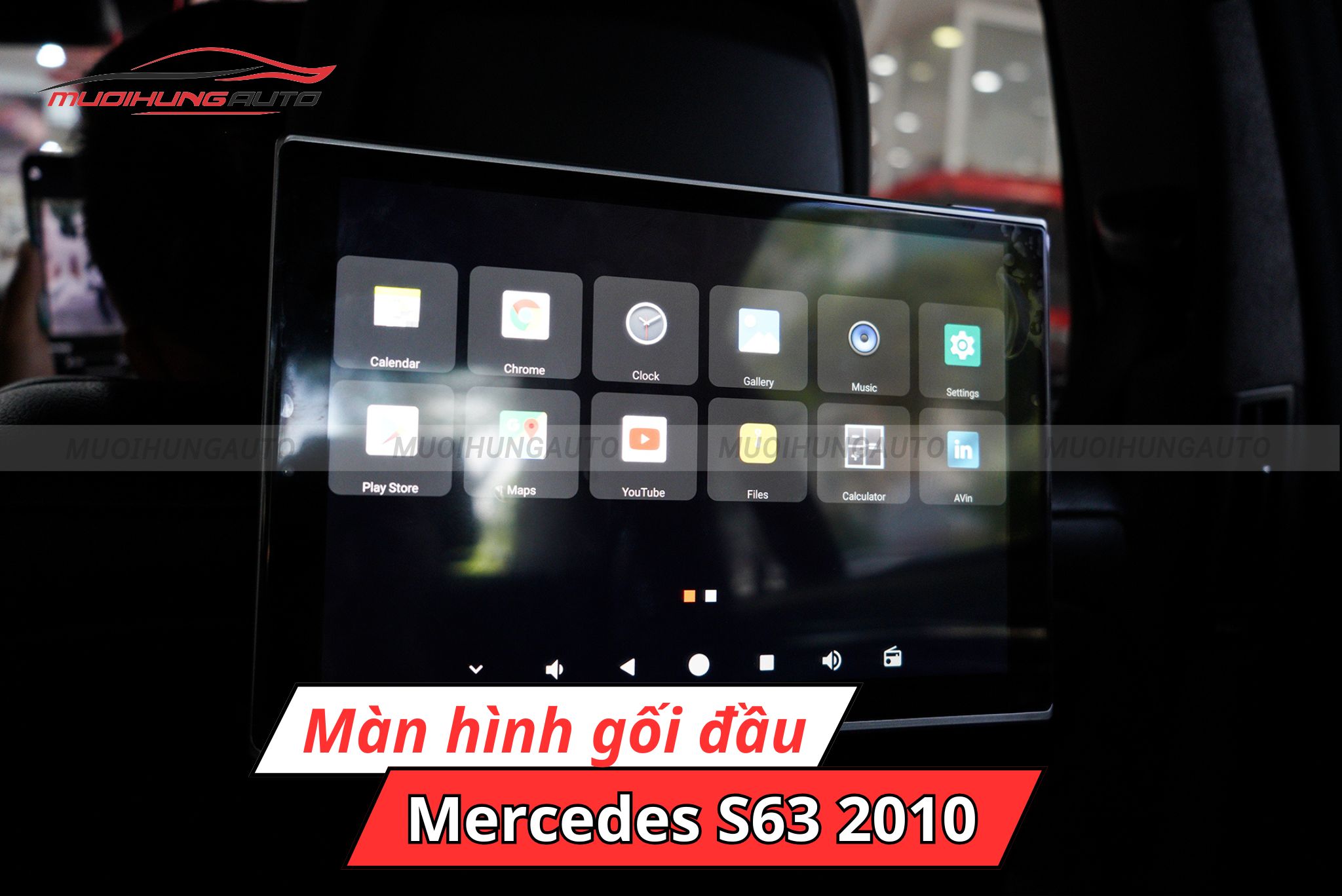 Màn hình gối đầu Android Mercedes S63 2010