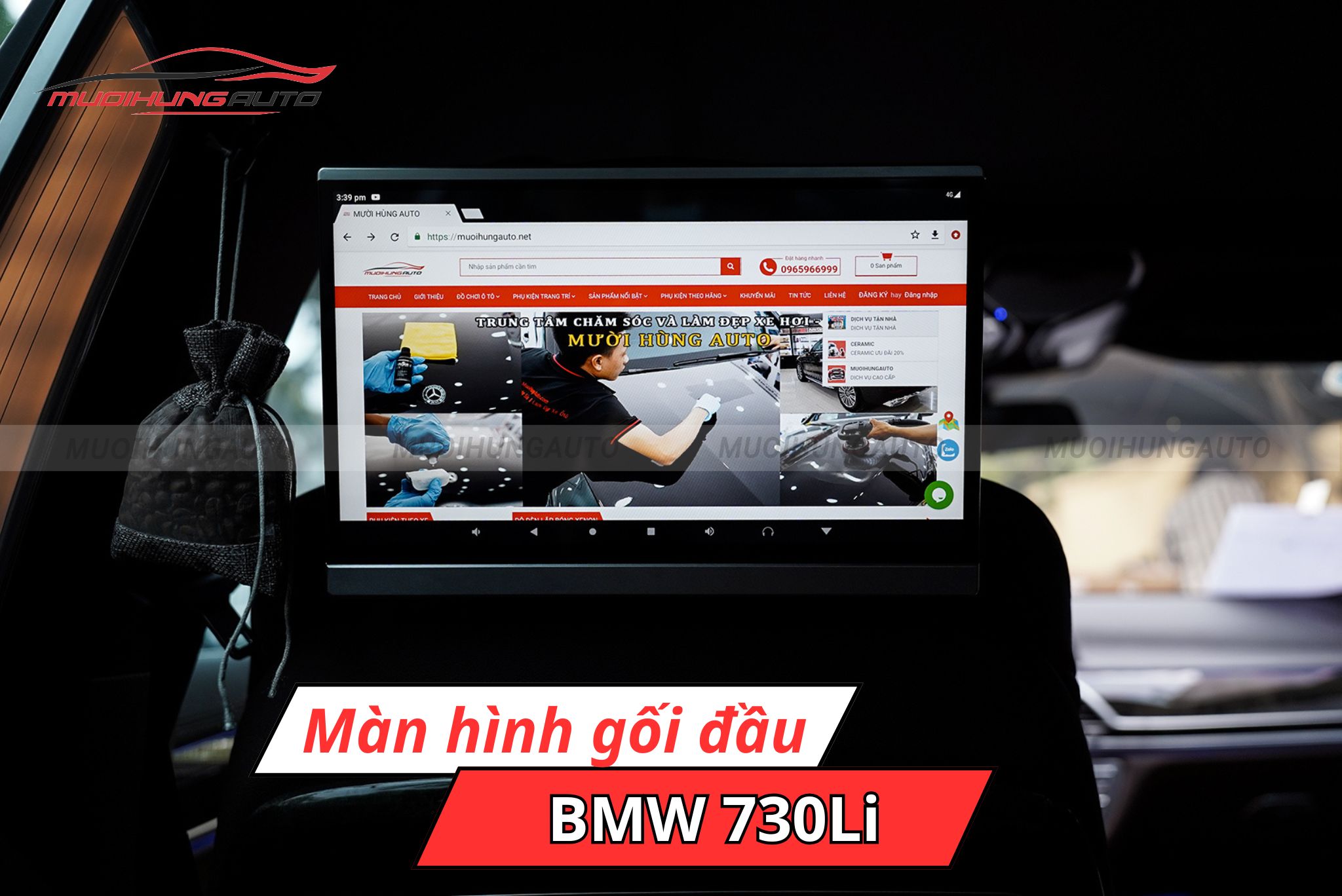 Màn hình gối đầu BMW 730Li
