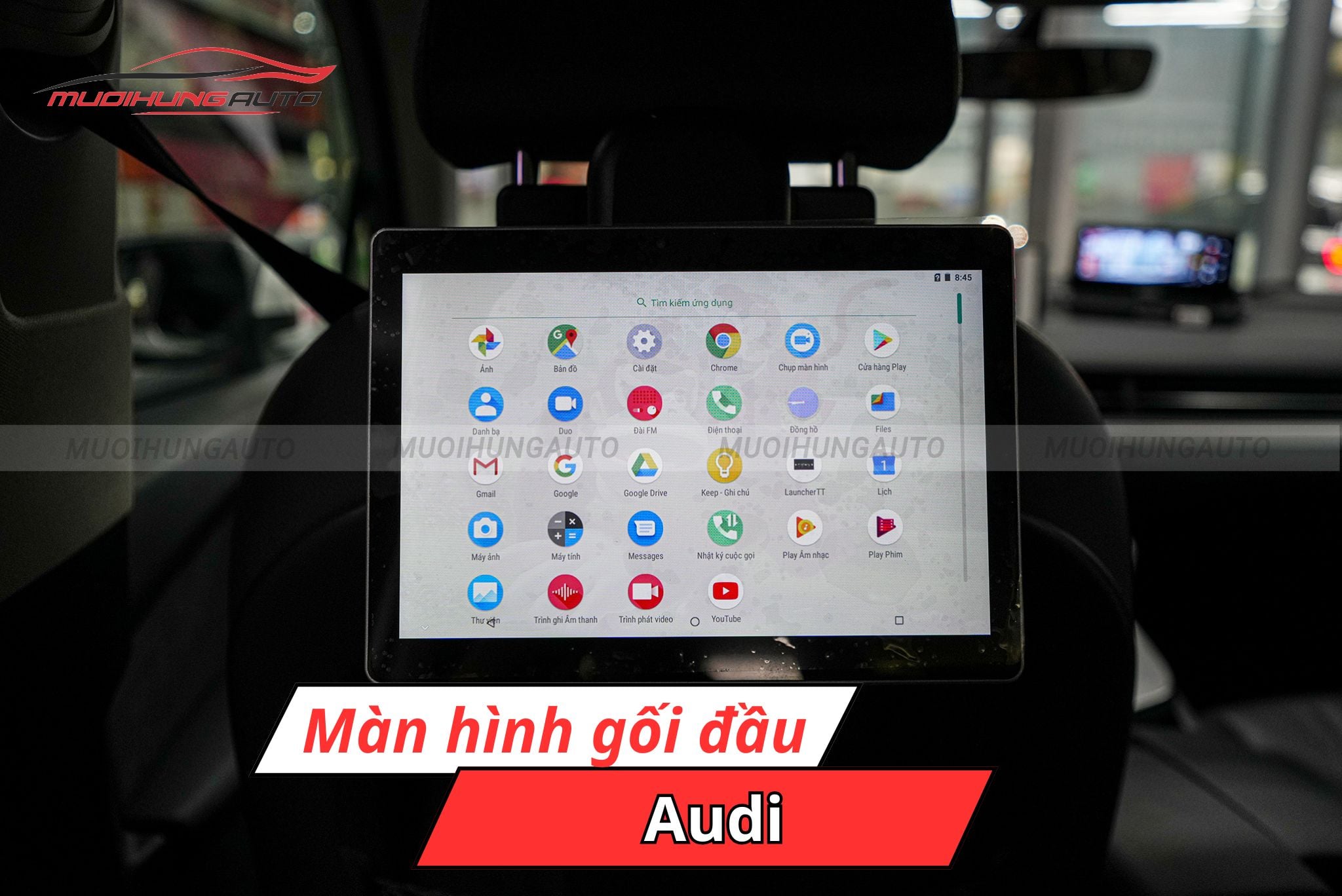 Màn hình gối đầu cho ô tô Audi