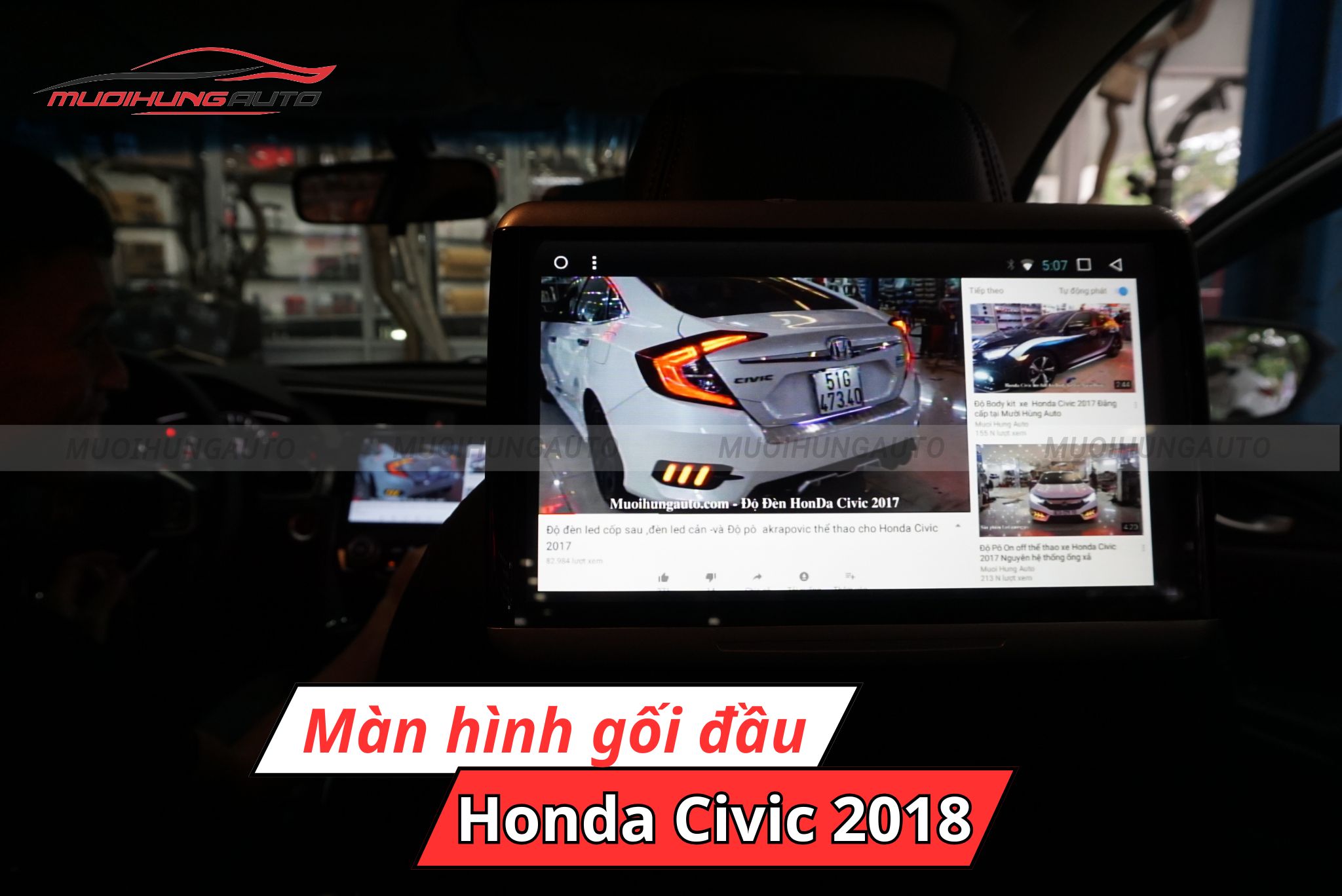Màn hình gối đầu cho ô tô Honda Civic 2018