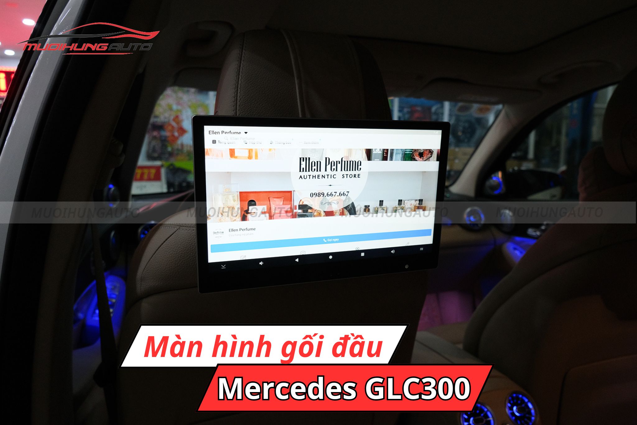 Màn hình gối đầu cho ô tô Mercedes GLC300