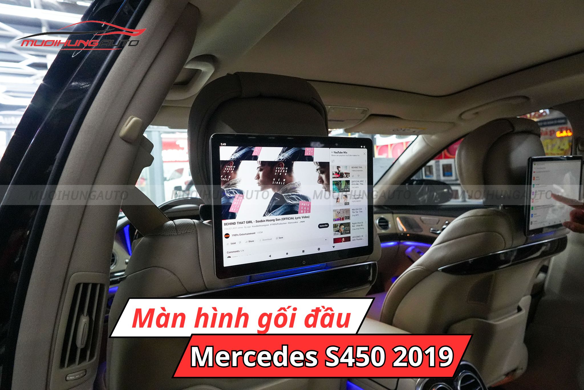 Màn hình gối đầu cho ô tô Mercedes S450 2019