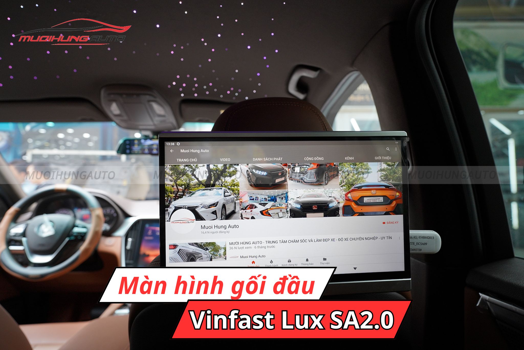 Màn hình gối đầu cho Vinfast Lux SA2.0