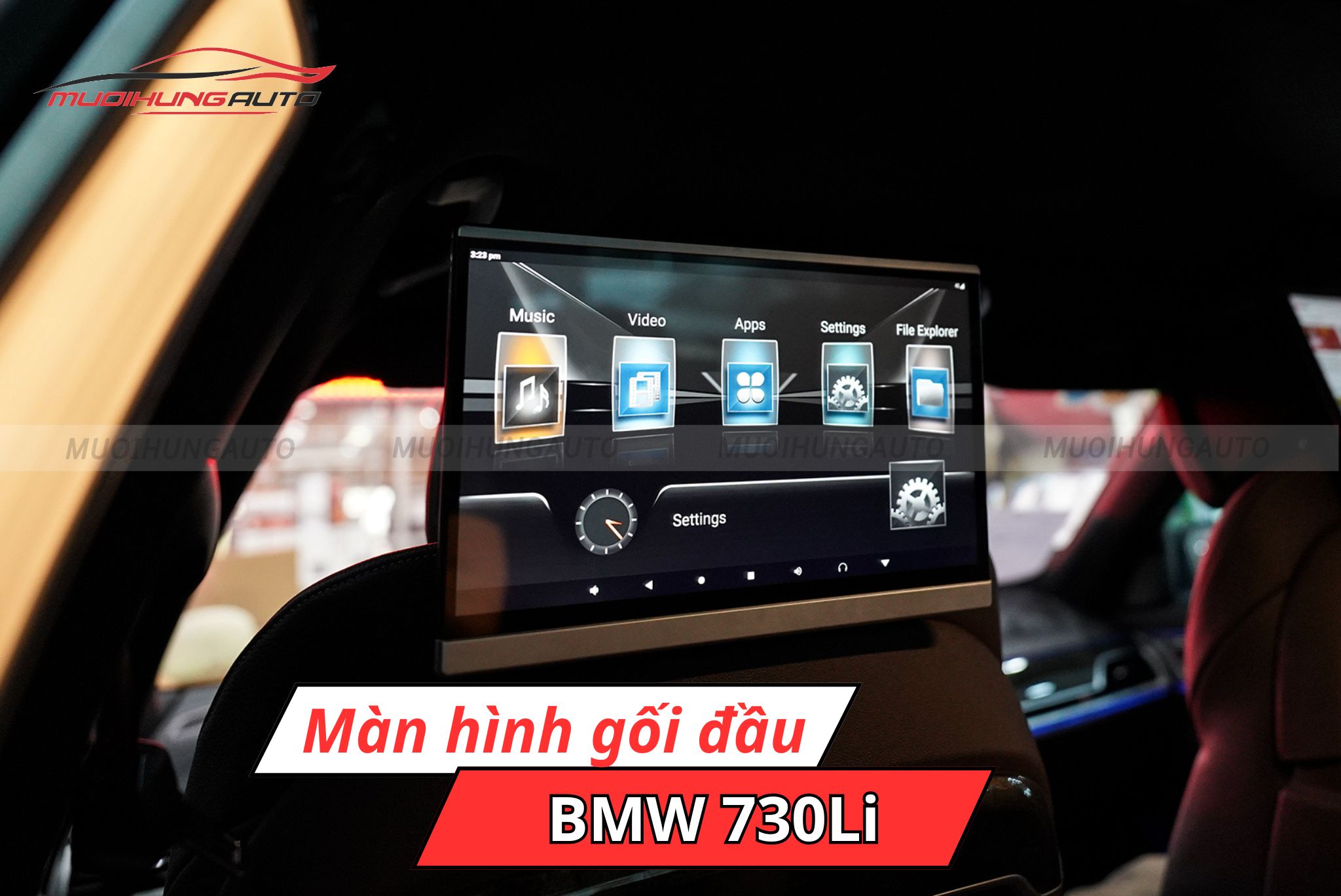Màn hình gối đầu cho xe BMW 730Li