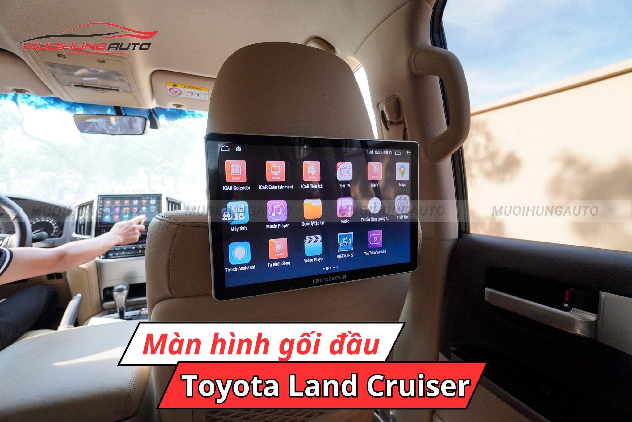 Màn hình gối đầu cho xe Toyota Land Cruiser