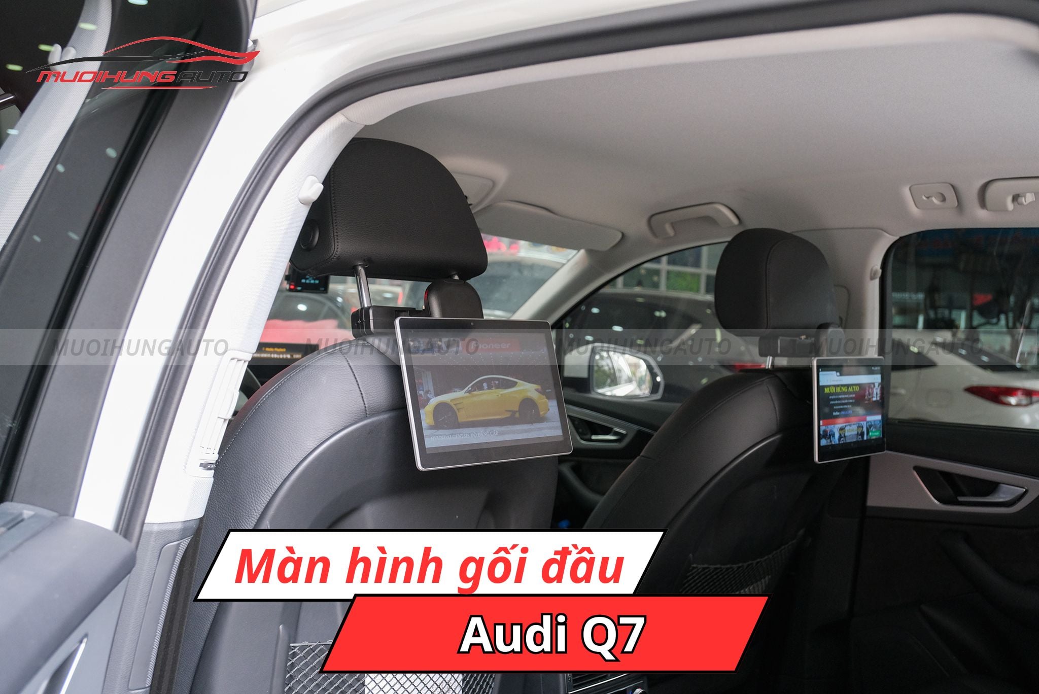 Màn hình gối đầu ghế sau ô tô Audi Q7
