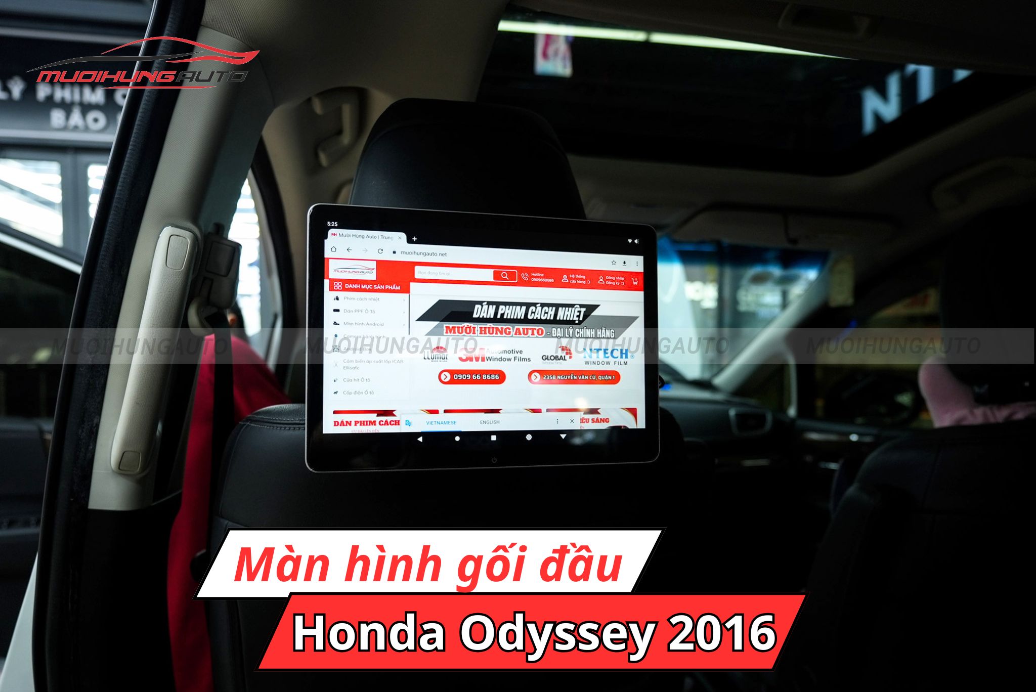 Màn hình gối đầu ghế sau ô tô Honda Odyssey 2016