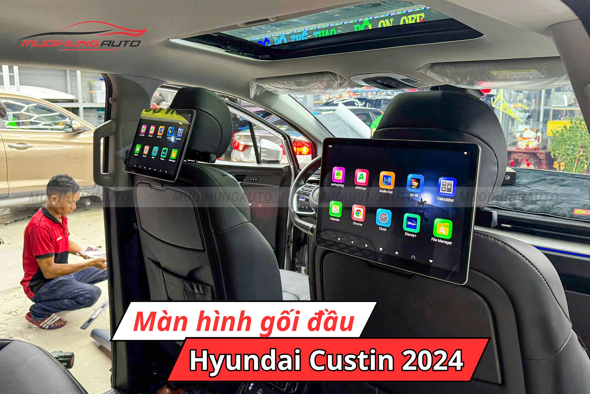 Màn hình gối đầu Hyundai Custin 2024