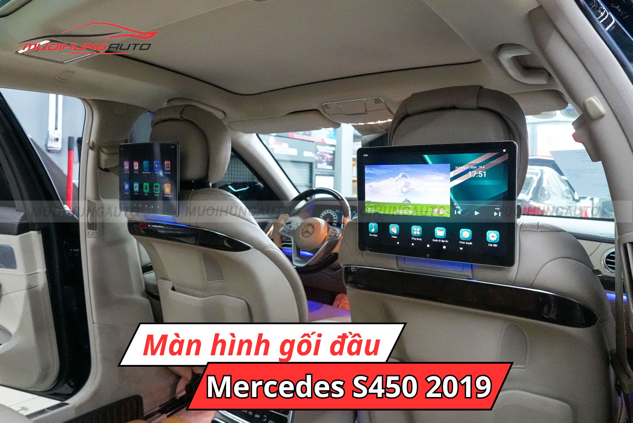 Màn hình gối đầu Mercedes S450 2019