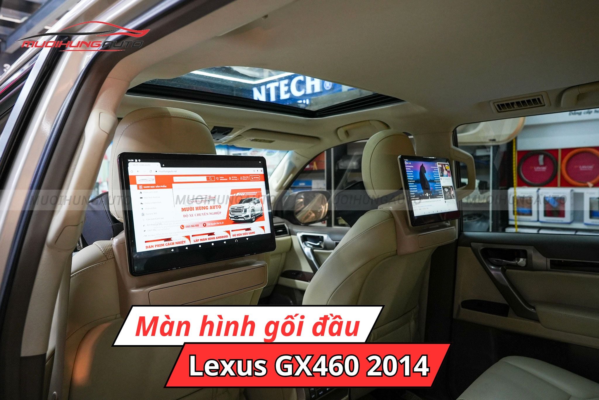 Màn hình gối đầu ô tô Android Lexus GX460 2014