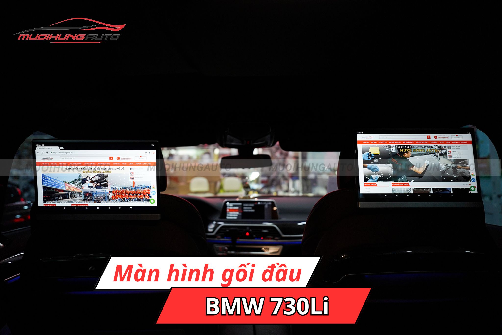 Màn hình gối đầu ô tô BMW 730Li