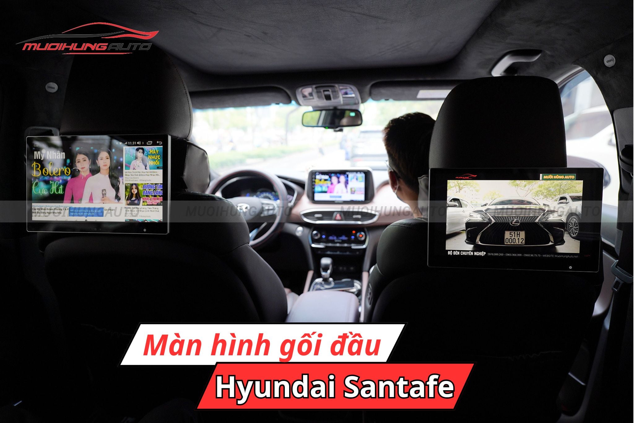 Màn hình gối đầu ô tô Hyundai Santafe