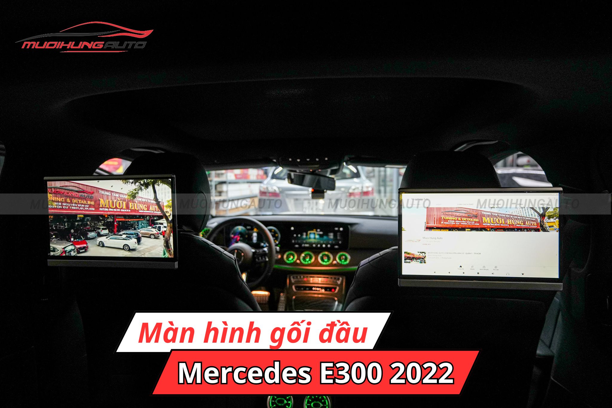 Màn hình gối đầu ô tô Mercedes E300 2022