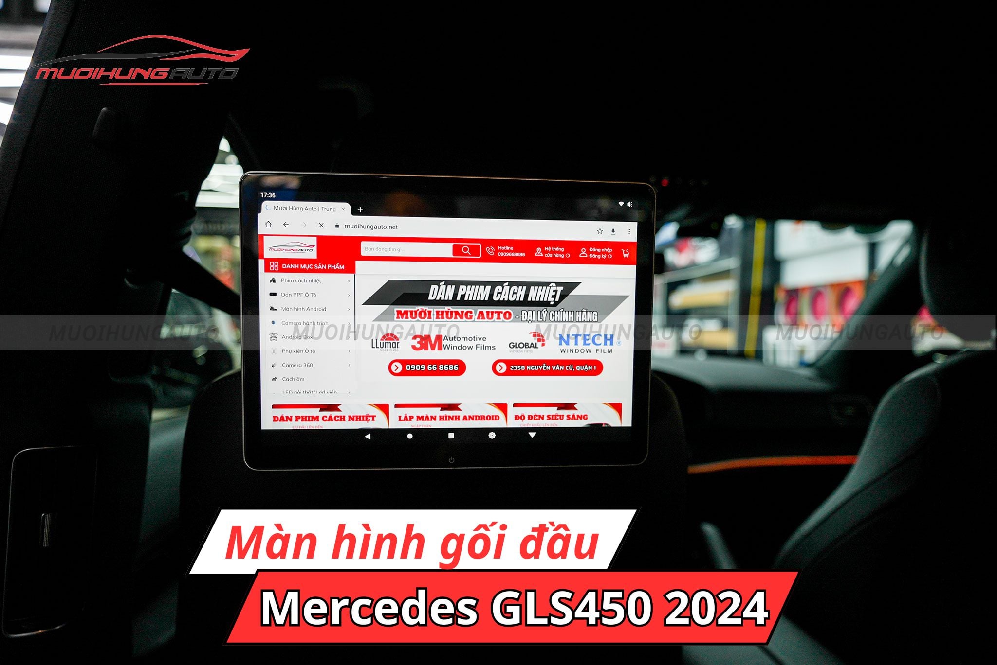 Màn hình gối đầu ô tô Mercedes GLS450 2024