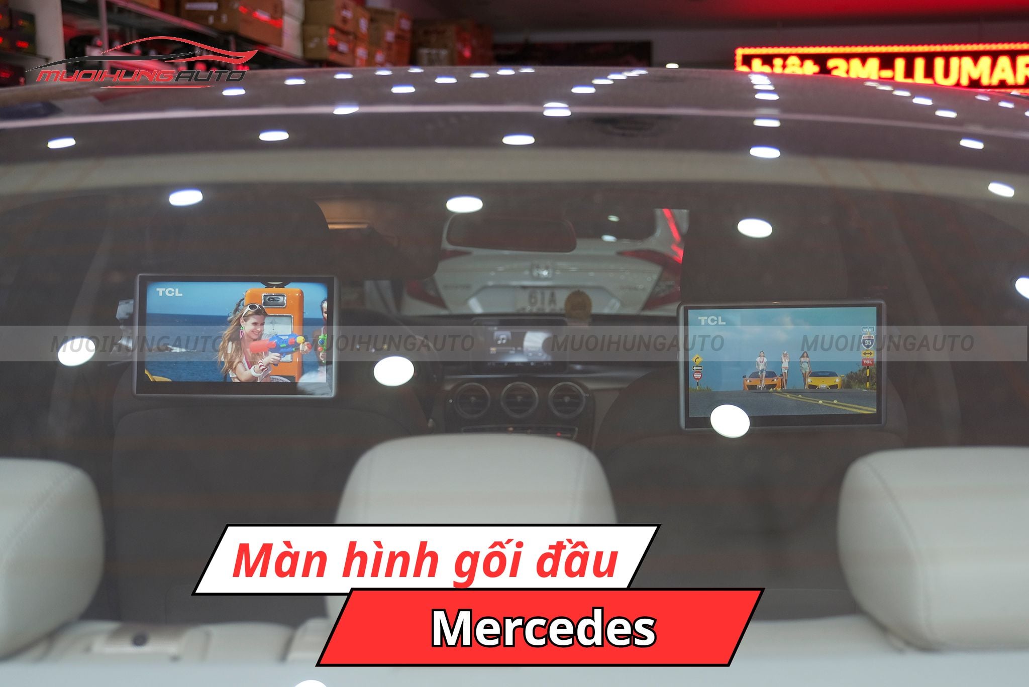 Màn hình gối đầu ô tô Mercedes